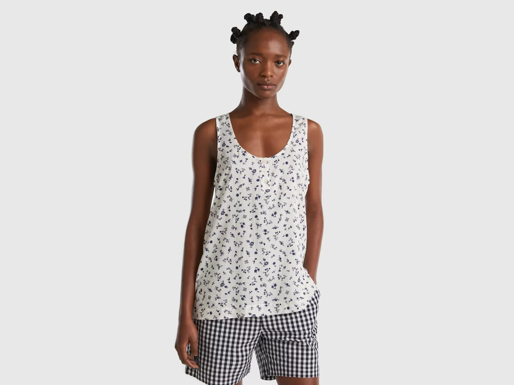 Benetton Canotta Leggera Fantasia Multi-Color Best Sale