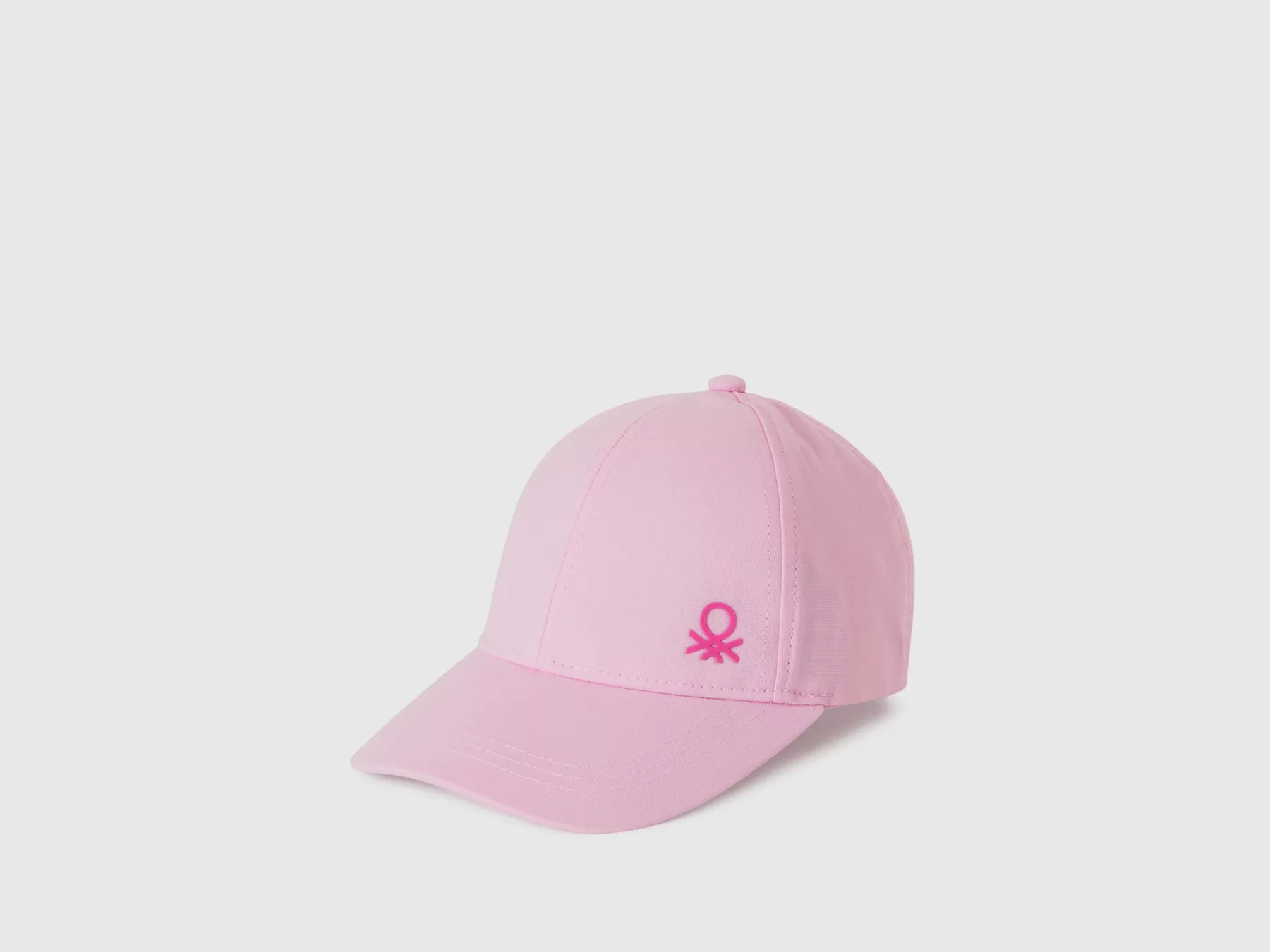 Benetton Cappellino In Cotone Con Visiera Rosa Sale