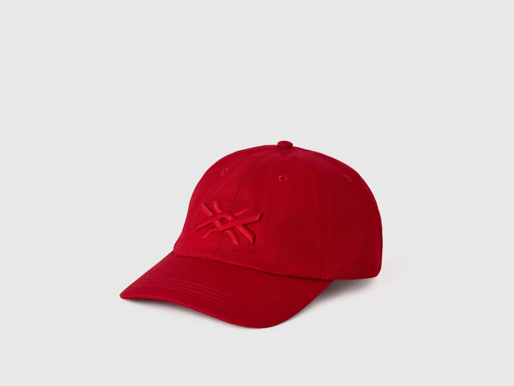 Benetton Cappellinocon Logo Ricamato Rosso Sale