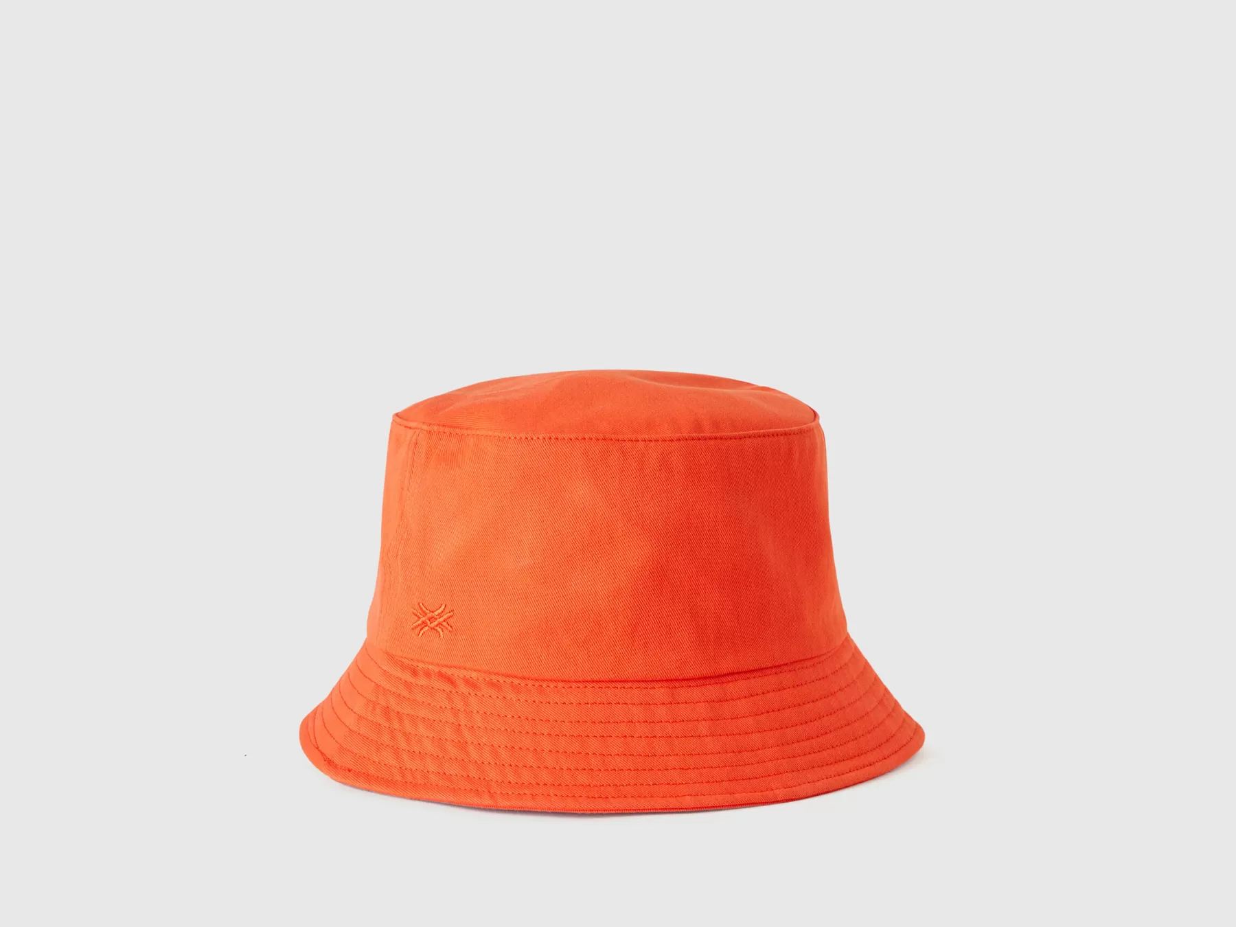 Benetton Cappello Stile Pescatorecon Logo Arancione New