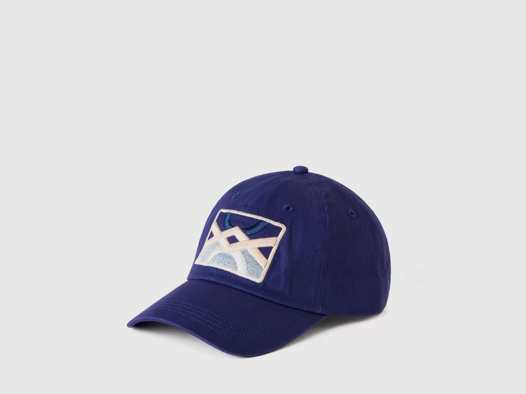 Benetton Cappellocon Patch Logo Blu Store