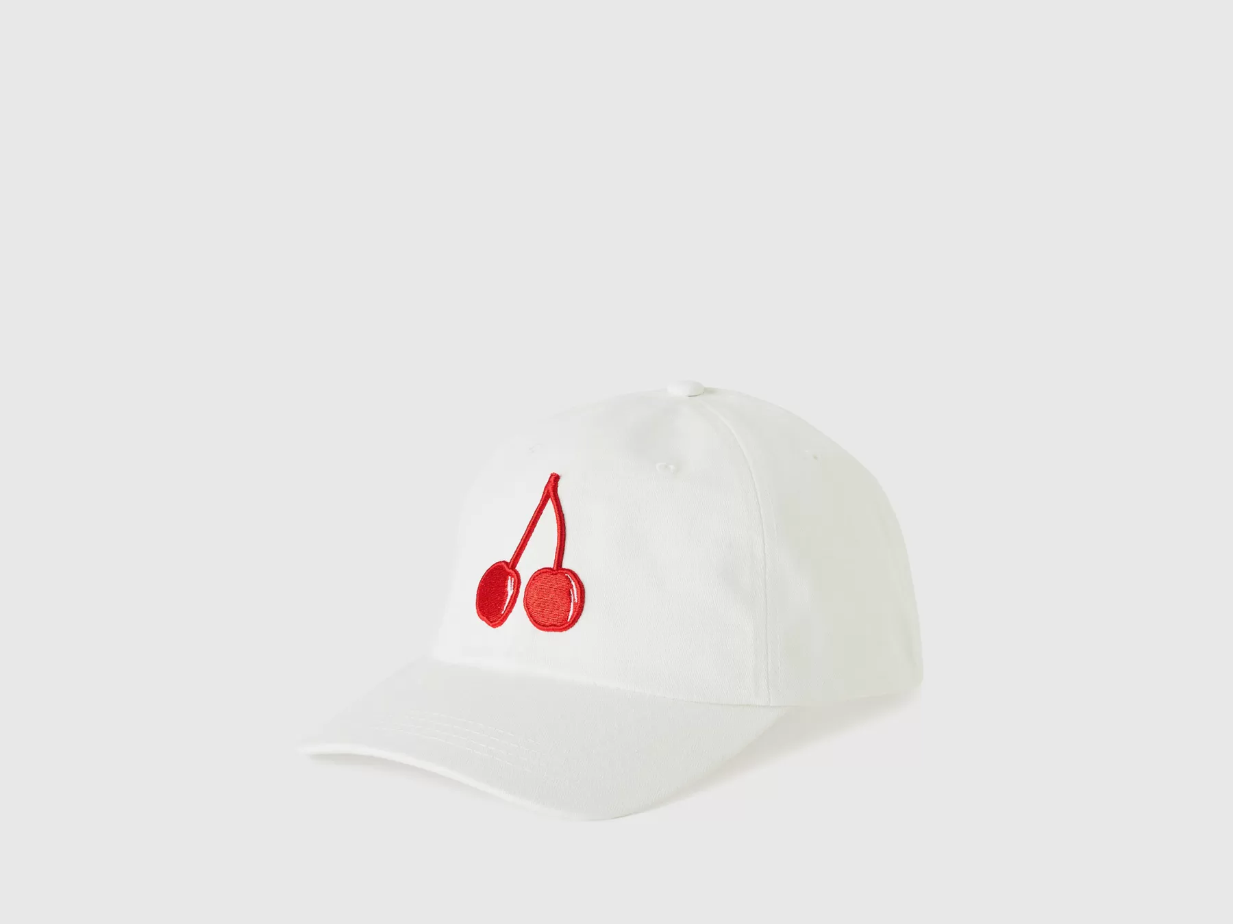 Benetton Cappellocon Ricamo Ciliegia Bianco Outlet