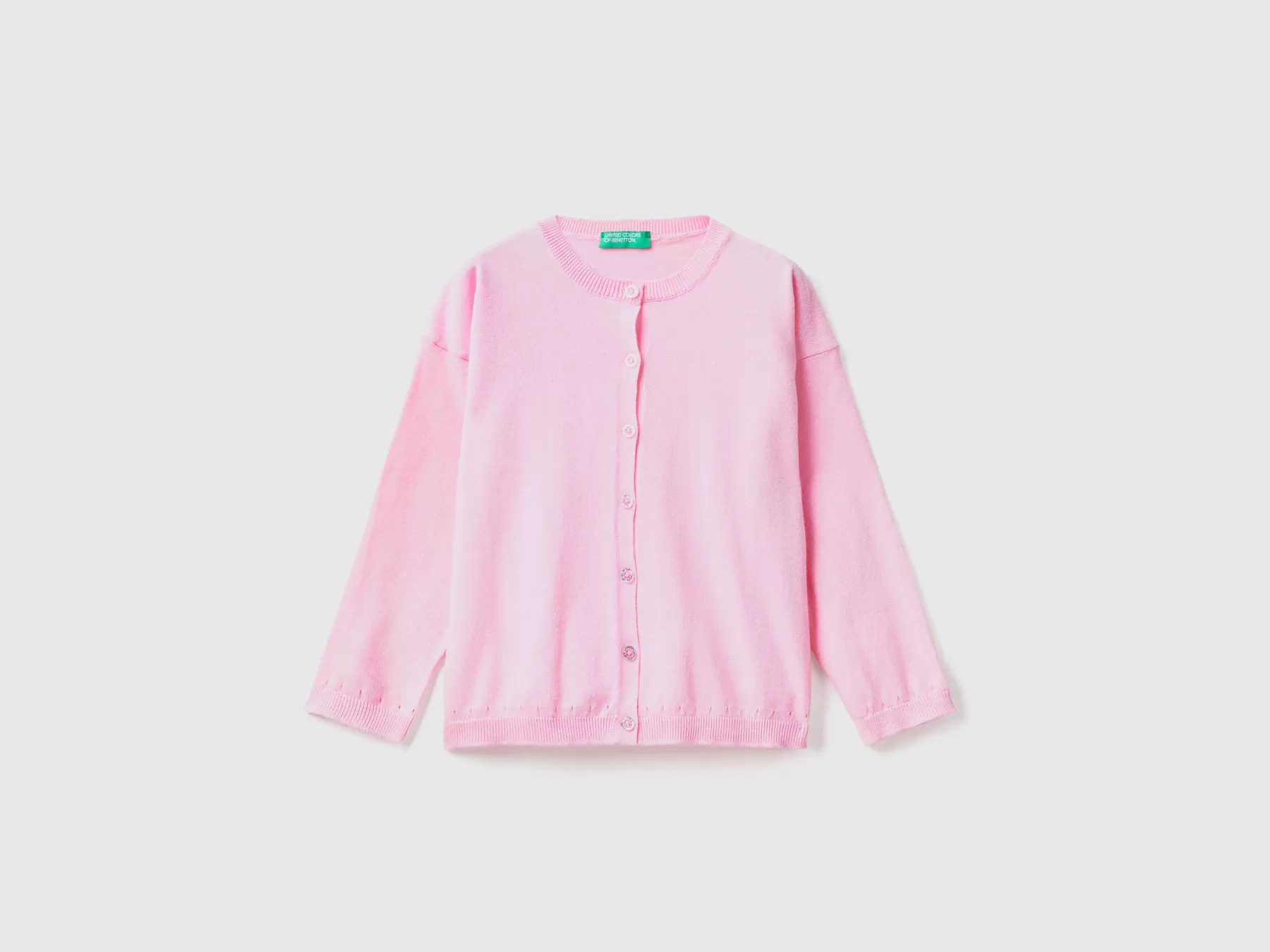 Benetton Cardigan Con Bottoni Glitter Rosa Flash Sale