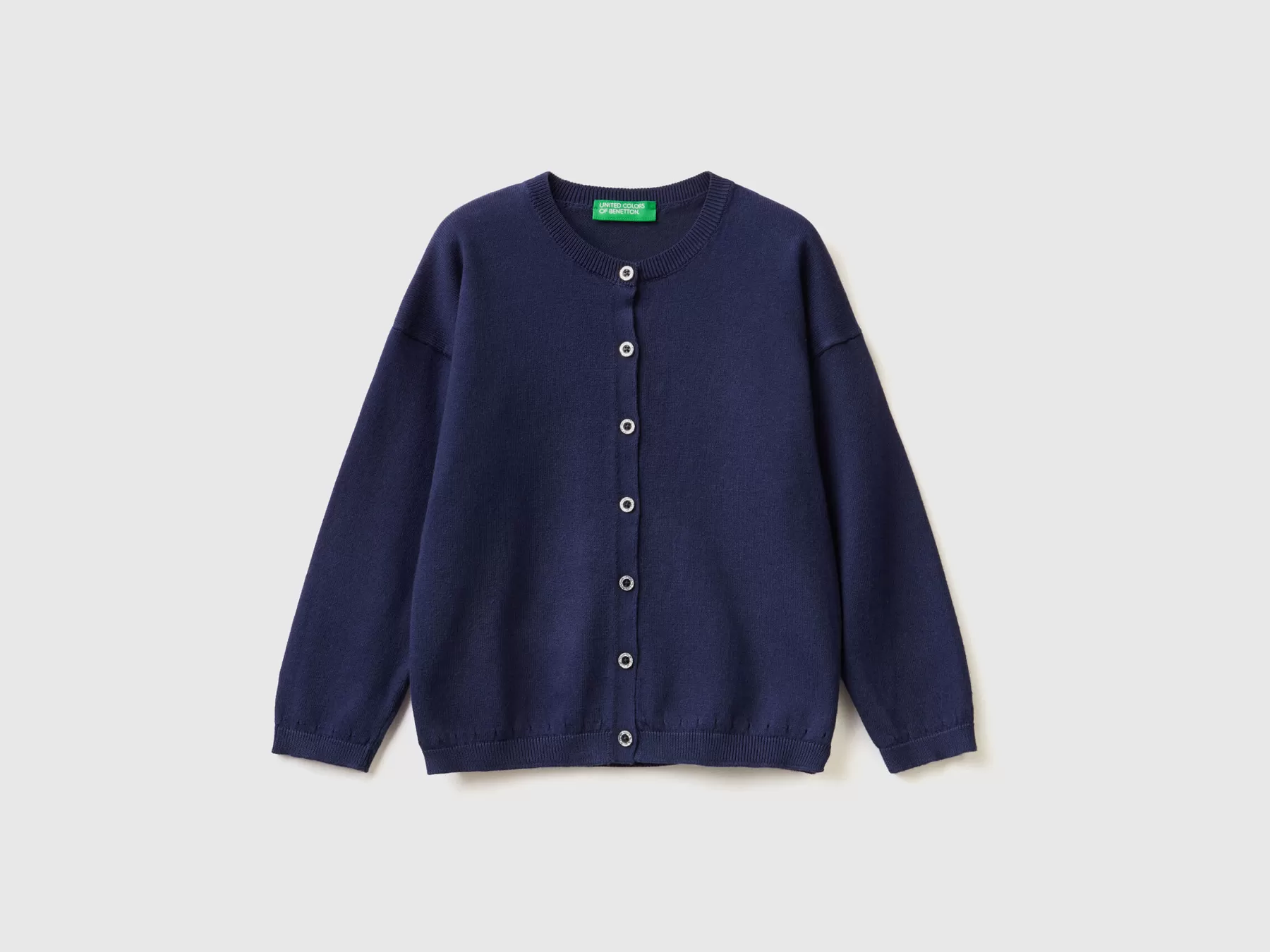 Benetton Cardigan Con Bottoni Glitter Blu Scuro Cheap