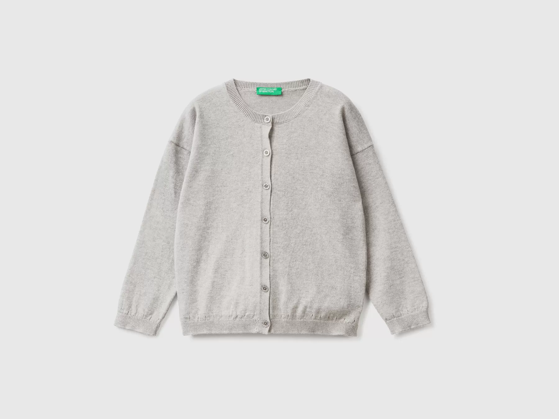 Benetton Cardigan Con Bottoni Glitter Grigio Chiaro Best Sale