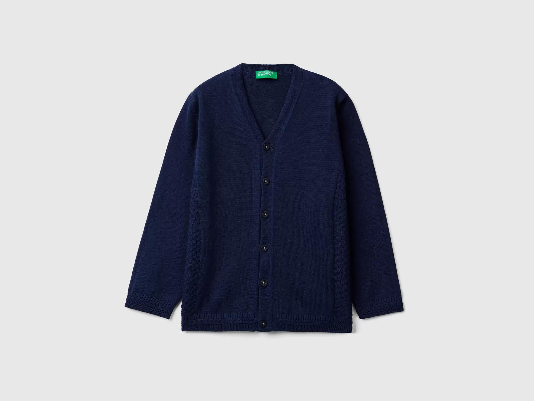 Benetton Cardigan Con Scollo A V Blu Scuro Discount