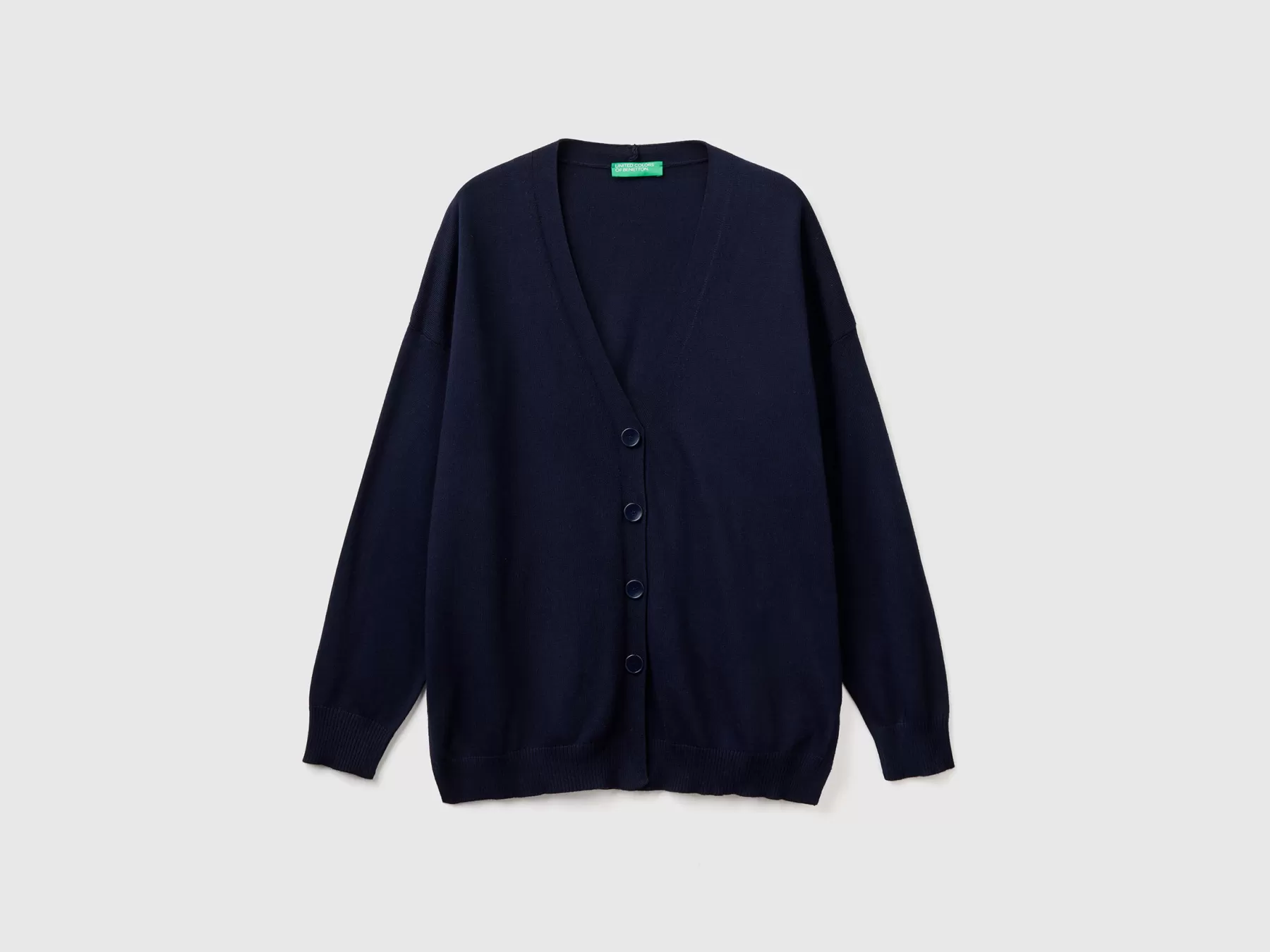 Benetton Cardigan In Cotone E Modal® Blu Scuro Cheap