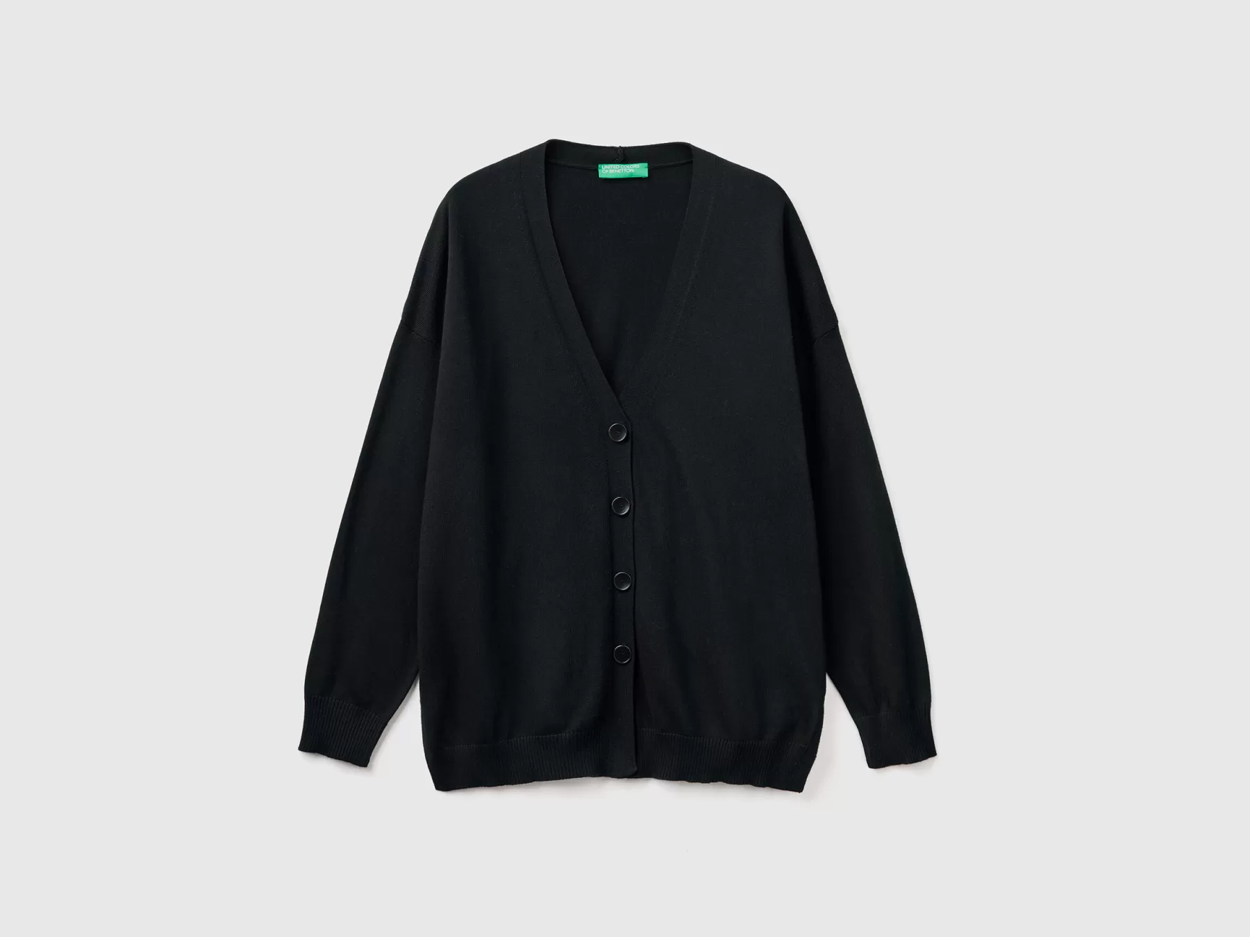 Benetton Cardigan In Cotone E Modal® Nero Fashion