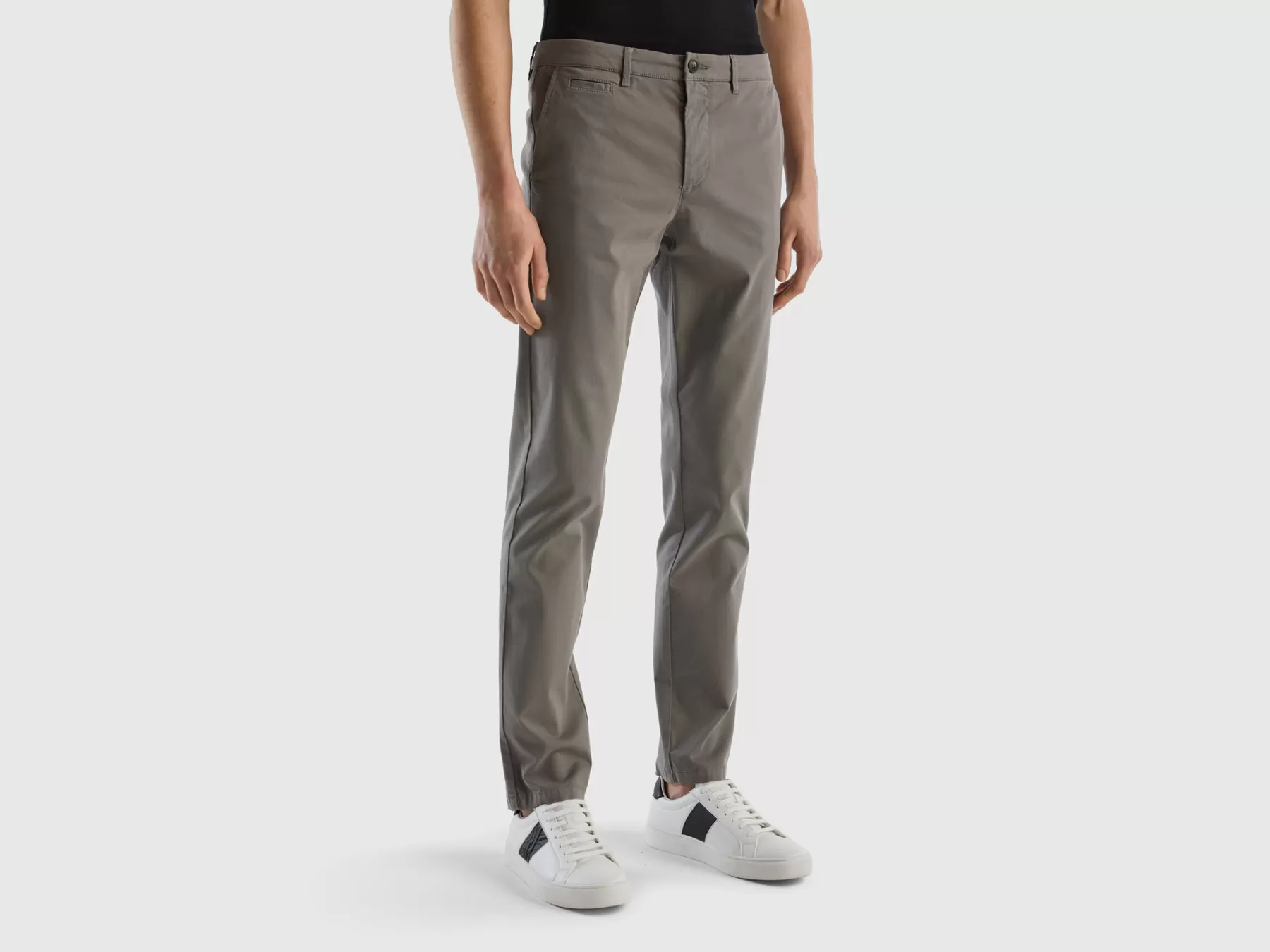 Benetton Chino Grigi Slim Fit Grigio Outlet