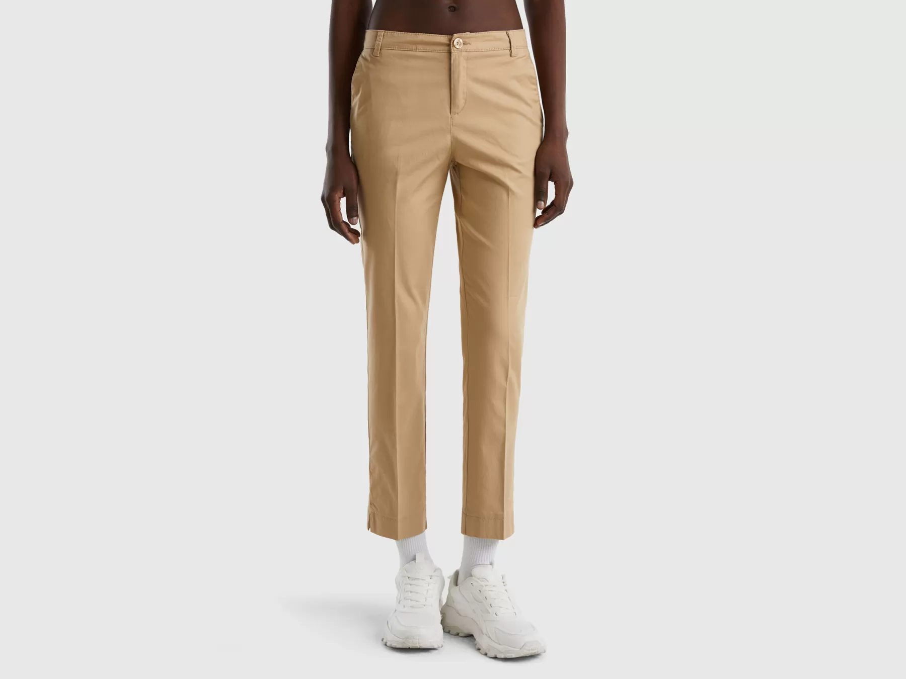 Benetton Chino In Cotone Stretch Beige Hot