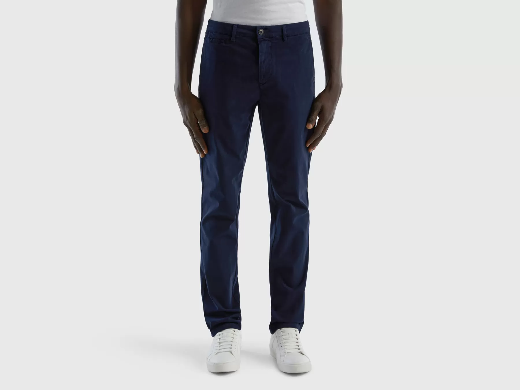 Benetton Chino Slim Fit Blu Scuro Outlet