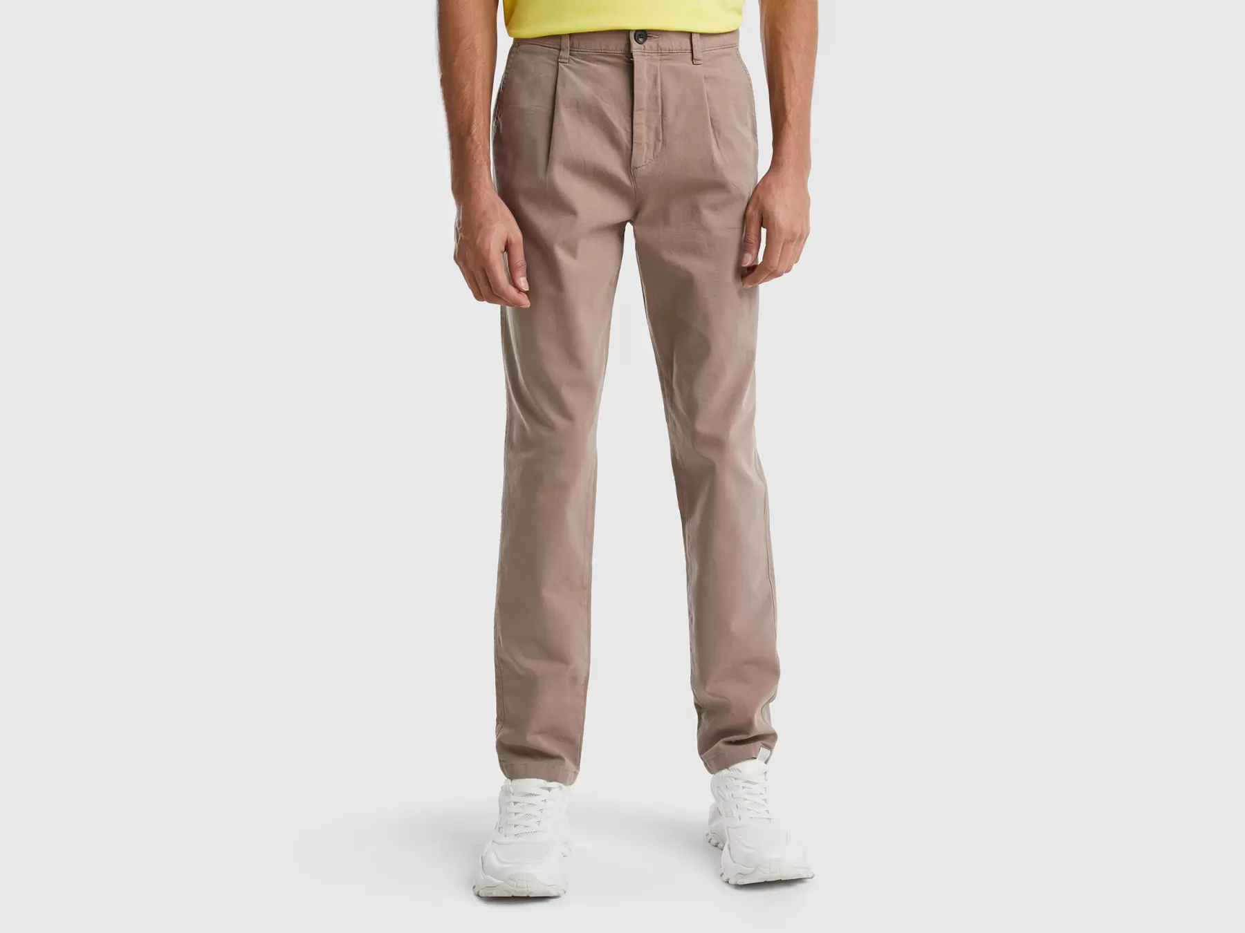 Benetton Chino Slim Fit Tortora Outlet