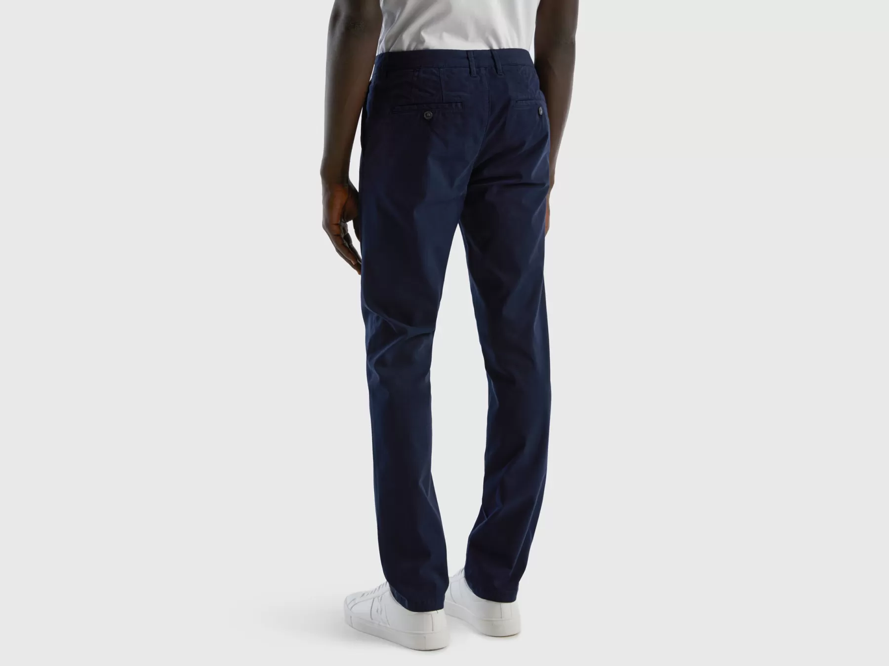 Benetton Chino Slim Fit Blu Scuro Outlet