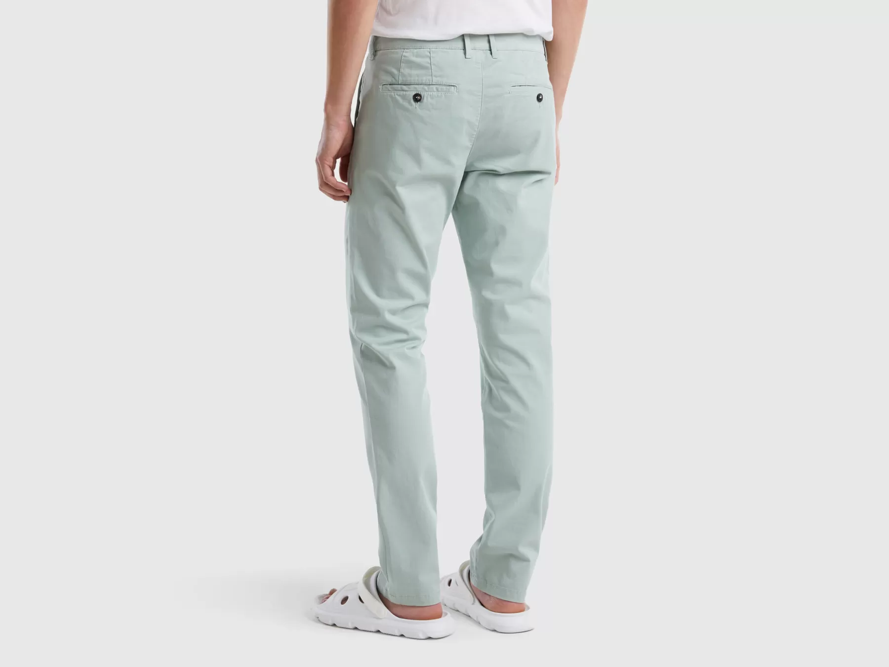 Benetton Chino Slim Fit Grigio Chiaro Sale