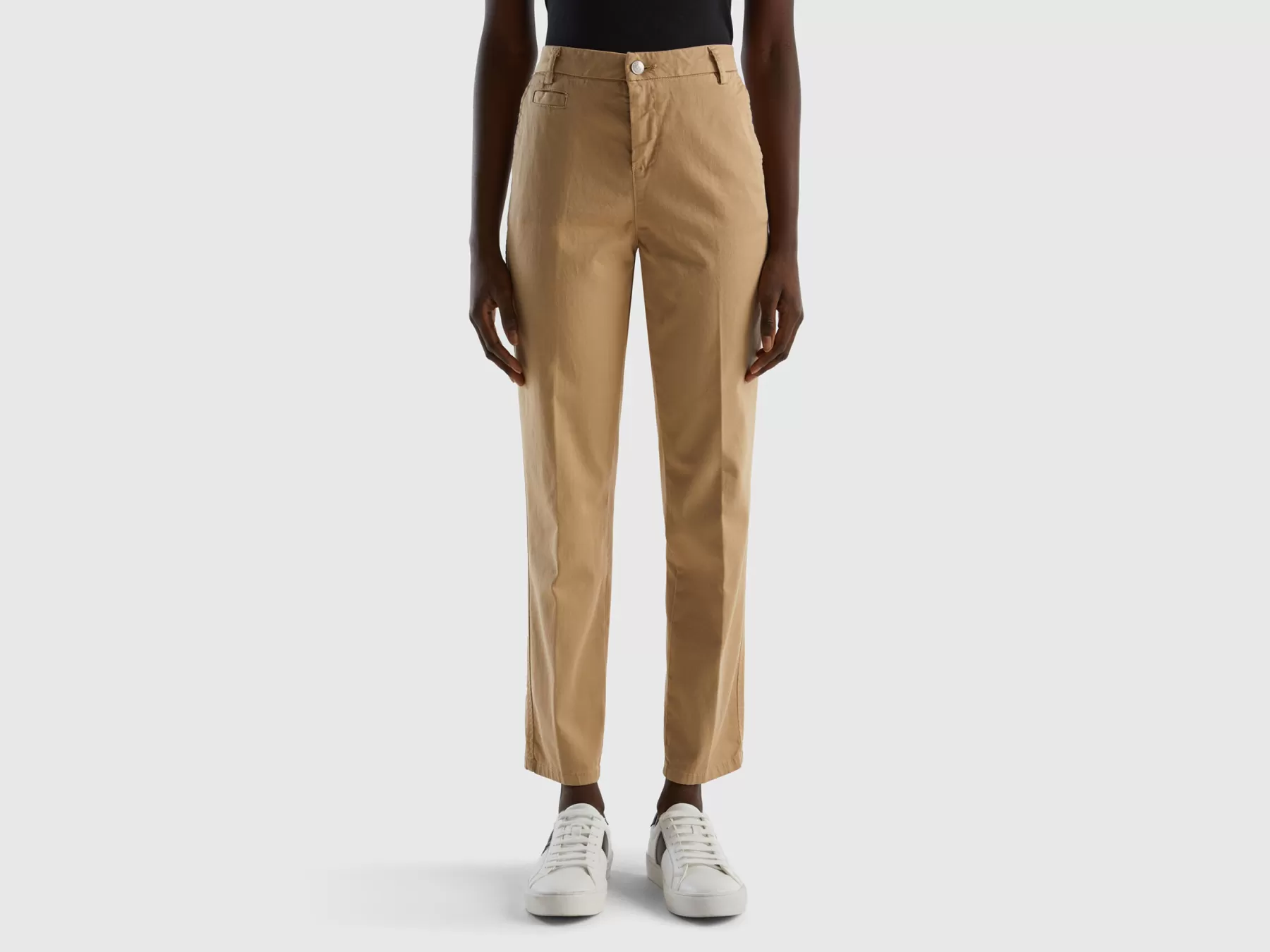 Benetton Chino Slim Fit In Cotone Cammello Flash Sale