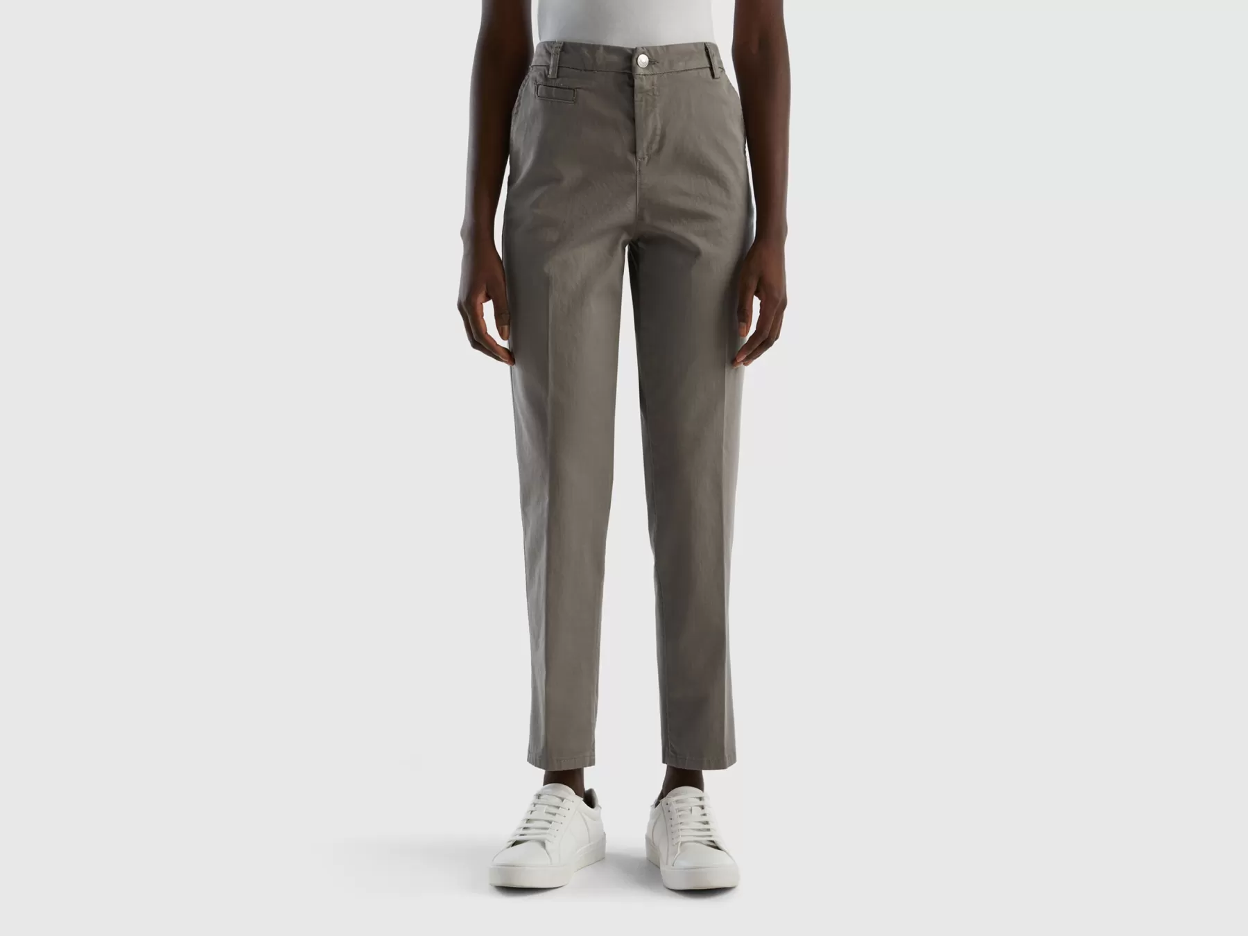 Benetton Chino Slim Fit In Cotone Grigio Best