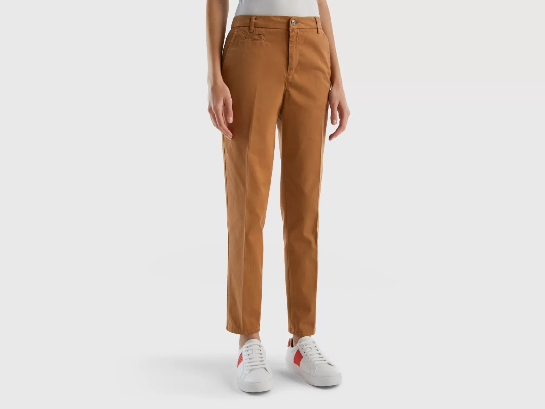 Benetton Chino Slim Fit In Cotone Cammello Best