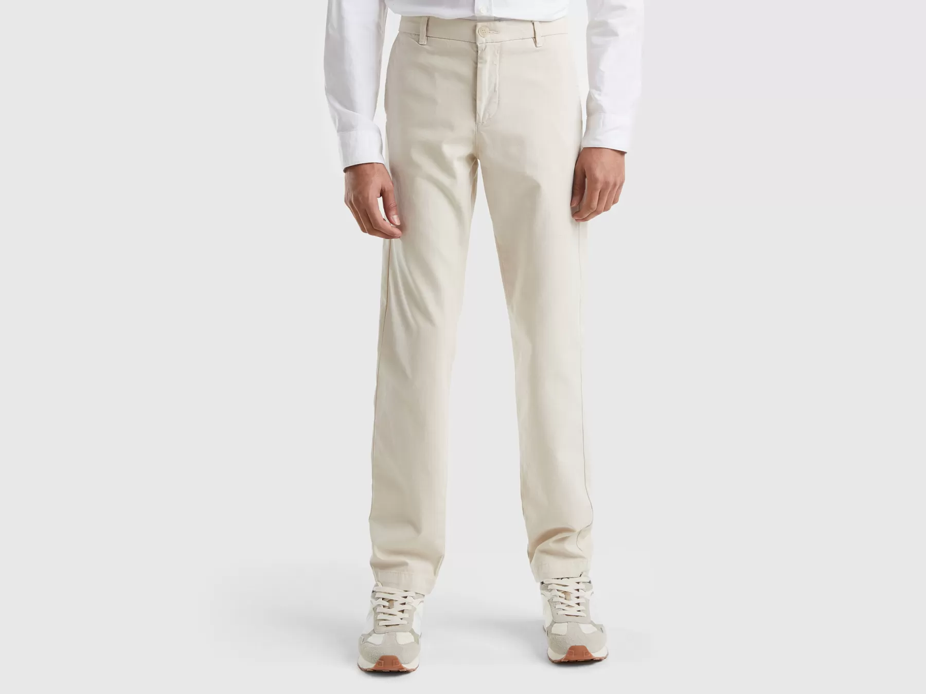 Benetton Chino Slim Fit In Cotone Stretch Beige Cheap