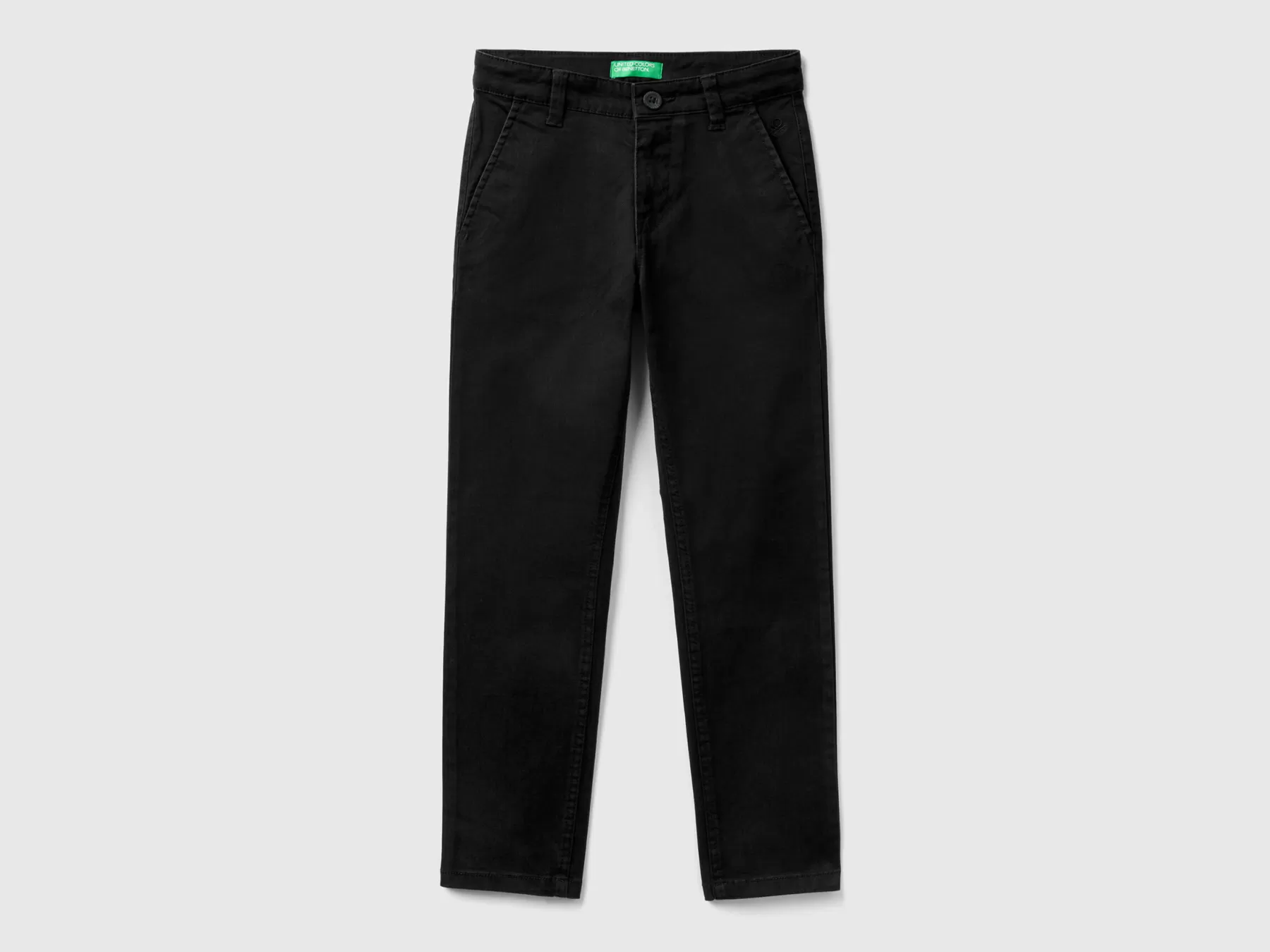 Benetton Chino Slim Fit In Cotone Stretch Nero Sale