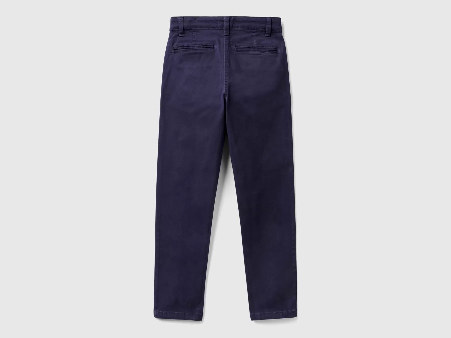 Benetton Chino Slim Fit In Cotone Stretch Blu Scuro Clearance