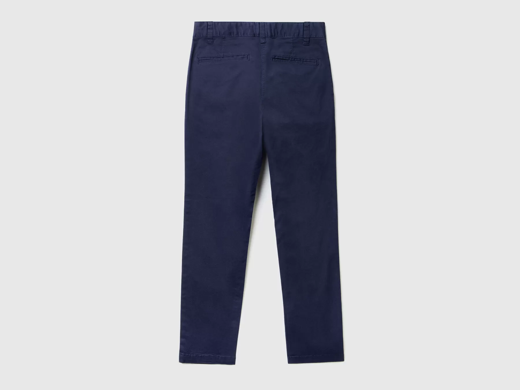 Benetton Chino Slim Fit In Cotone Stretch Blu Scuro Fashion