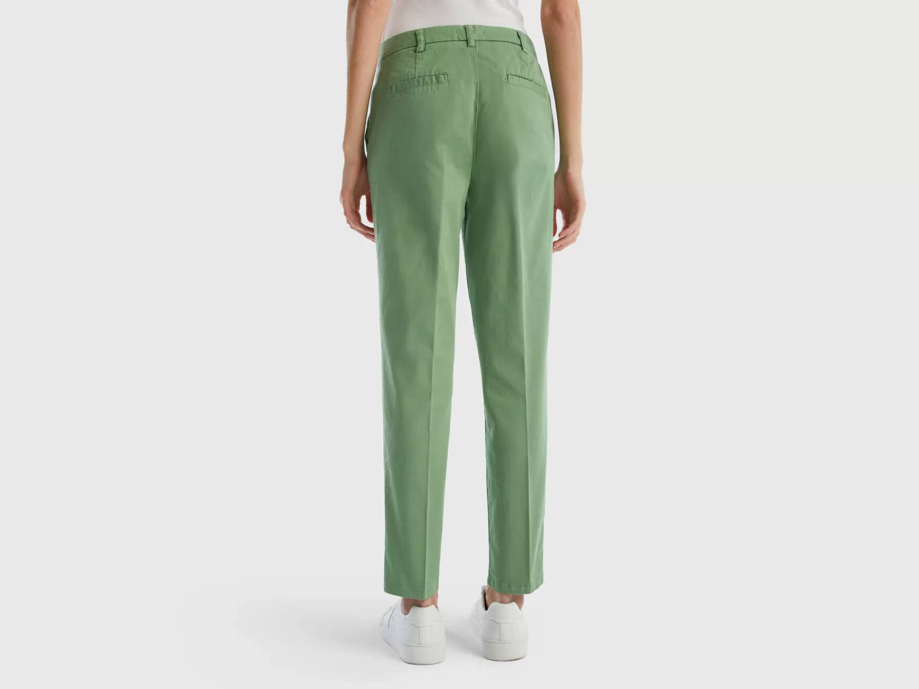 Benetton Chino Slim Fit In Cotone Verdi Verde Cheap