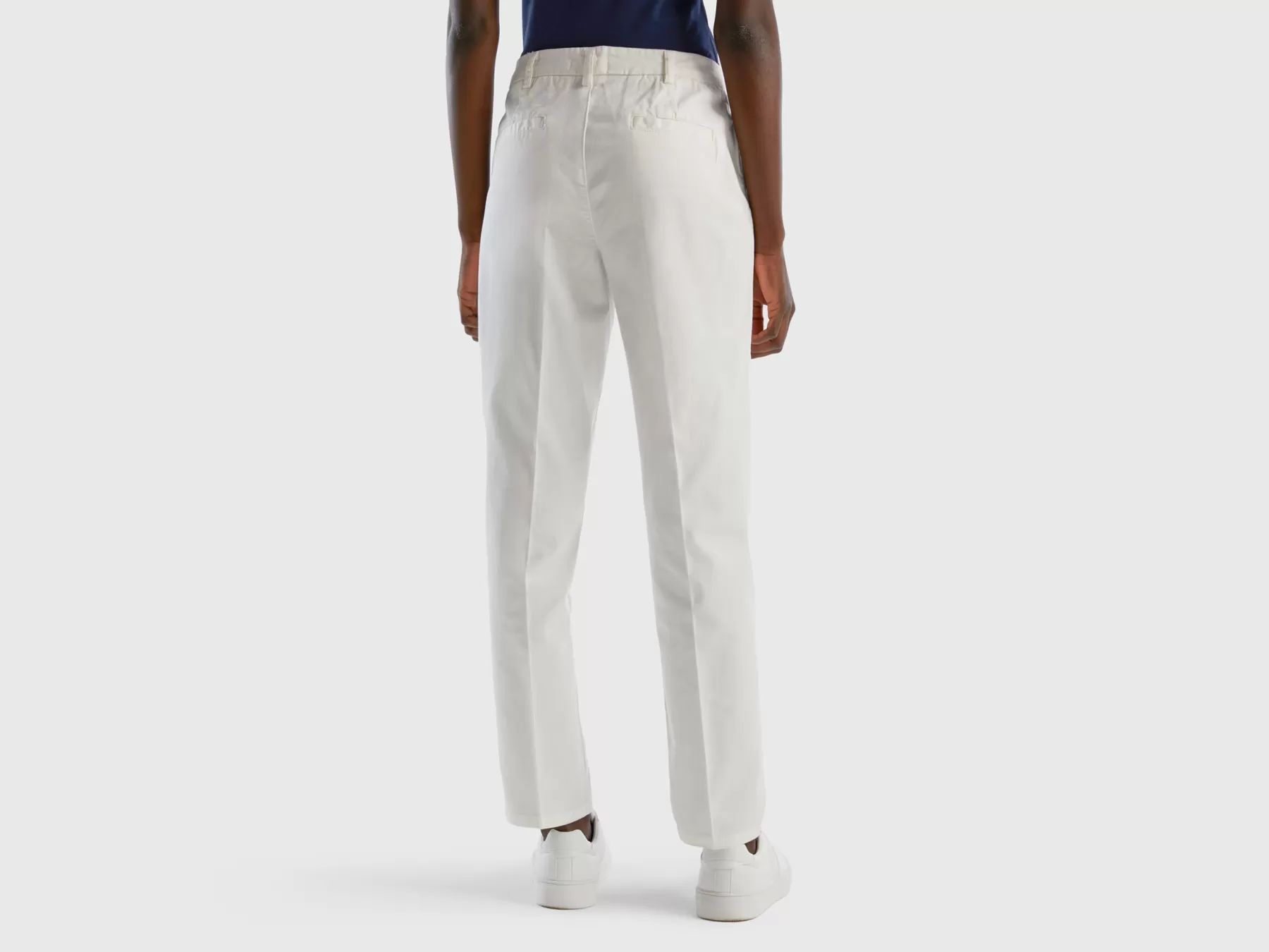 Benetton Chino Slim Fit In Cotonepanna Bianco Best Sale