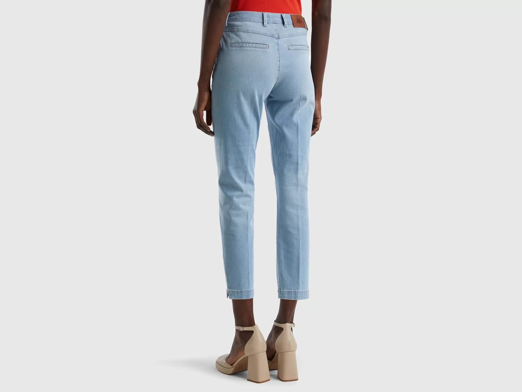 Benetton Chino Slim Fit In Denim Celeste Hot