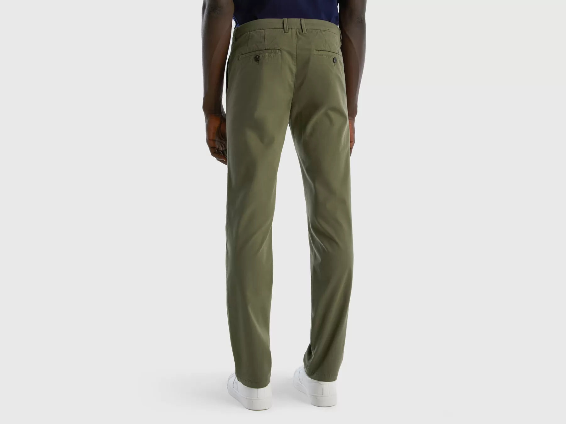 Benetton Chino Slim Fit Verdi Verde Militare Outlet