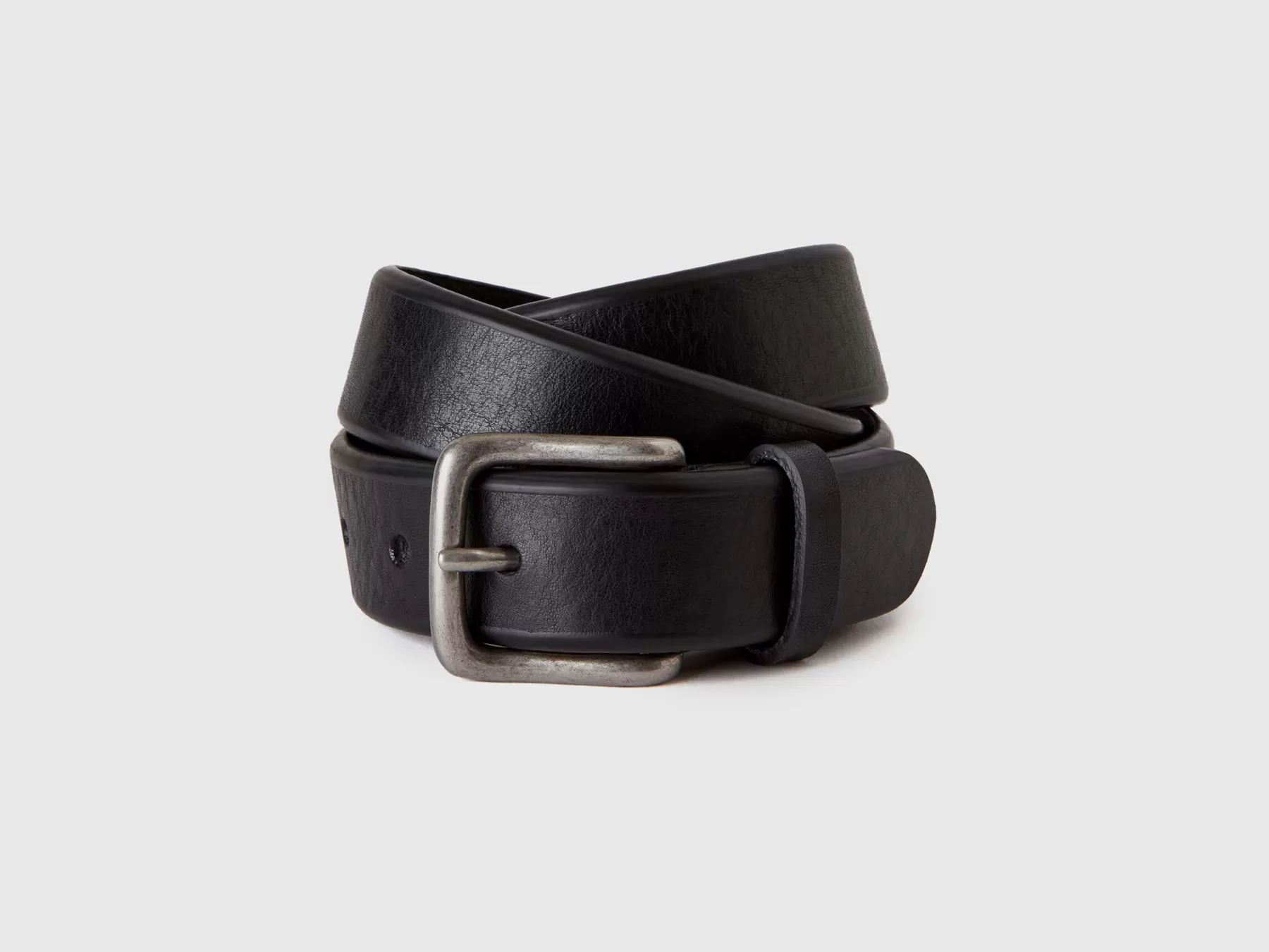 Benetton Cintura In Vera Pelle Nero Sale