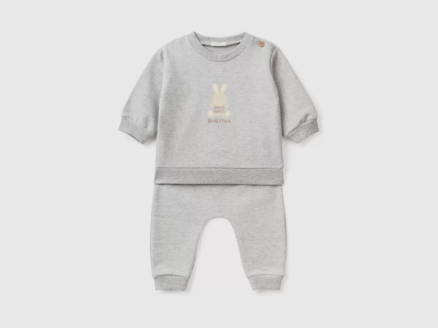 Benetton Completino In Felpa Leggera Grigio Flash Sale