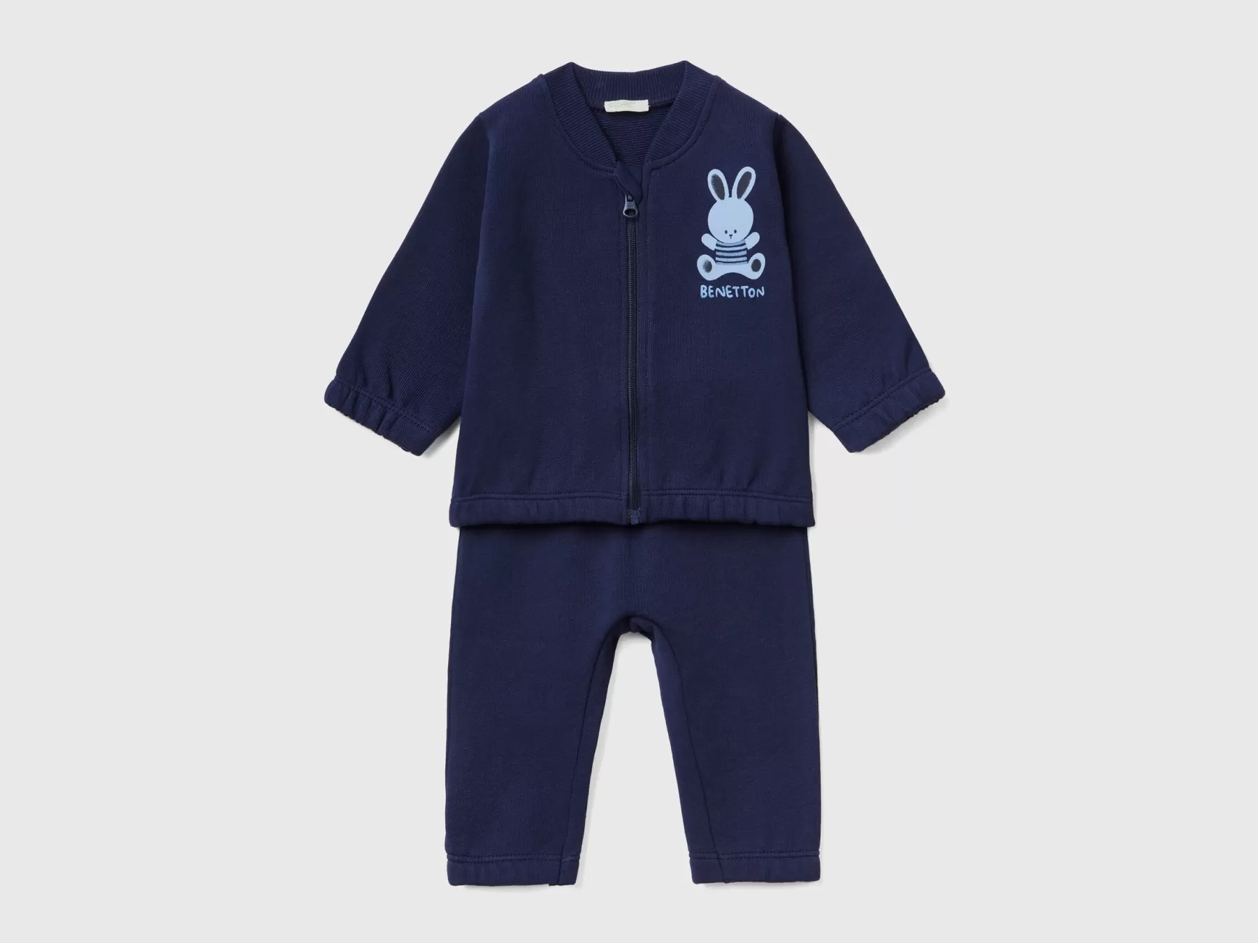 Benetton Completino Sportivo In Felpa Blu Scuro Best Sale