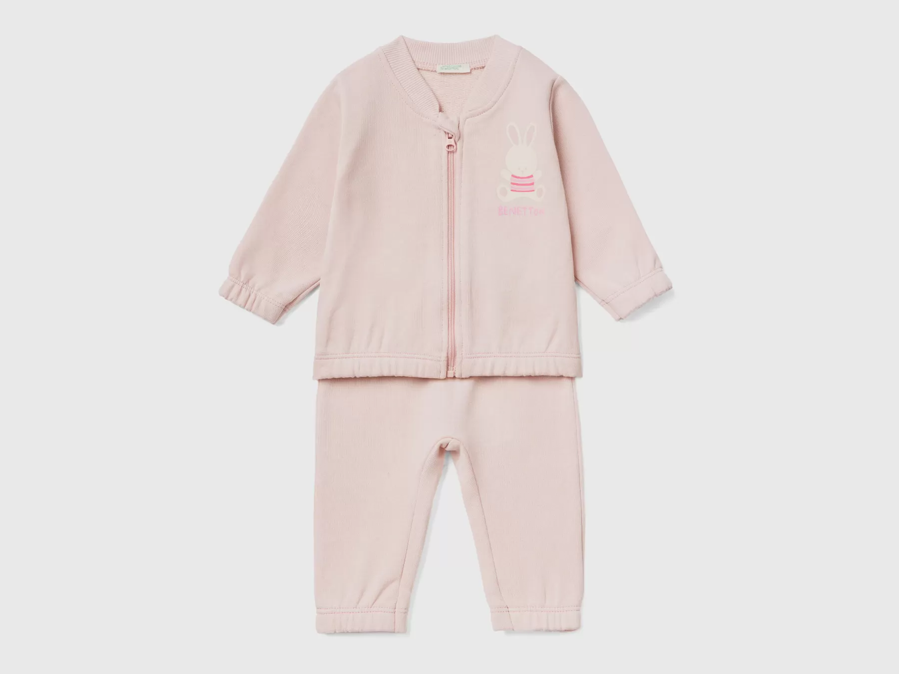 Benetton Completino Sportivo In Felpa Rosa Tenue Shop