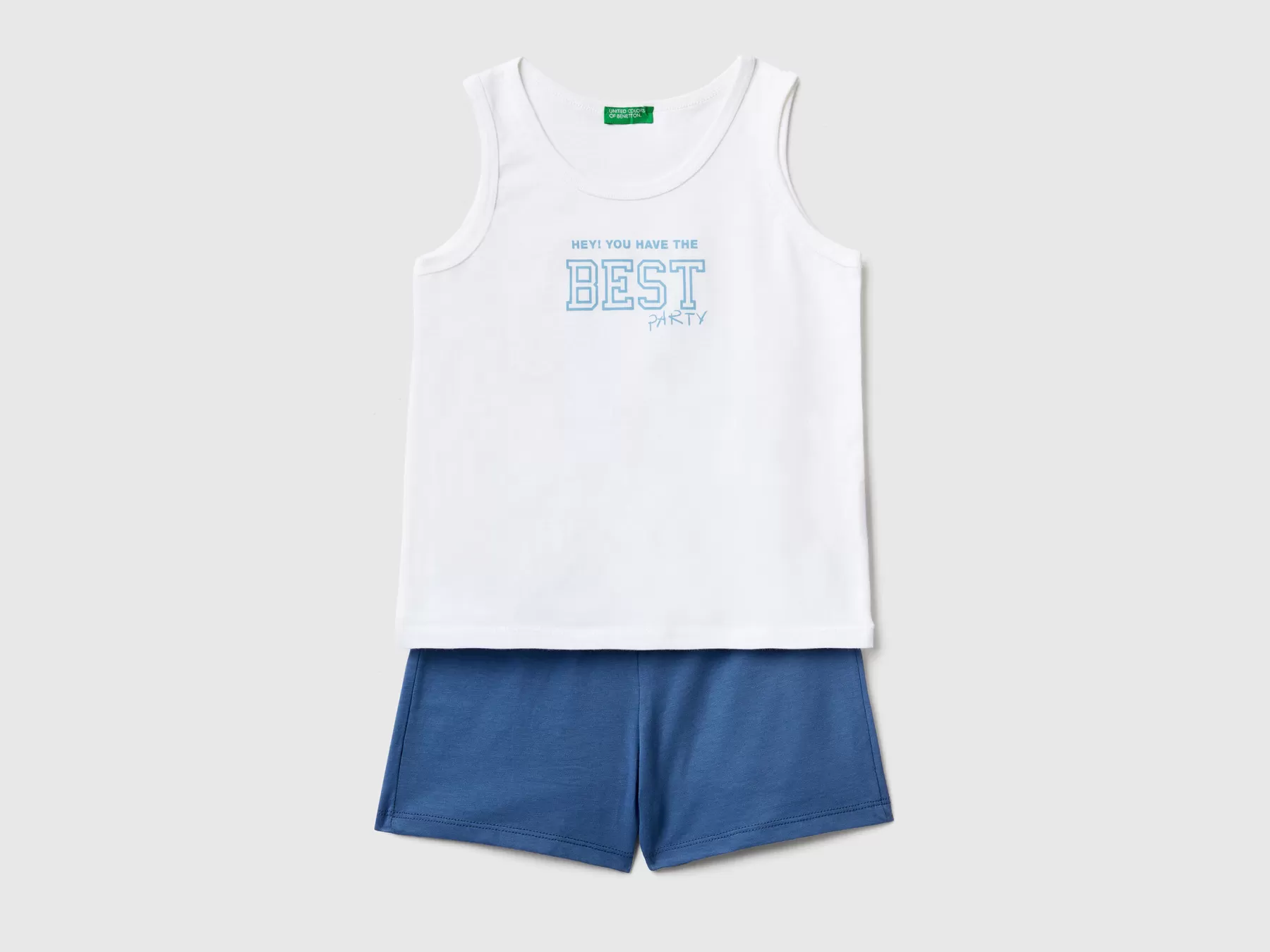 Benetton Completo Canotta E Shorts Bianco Online