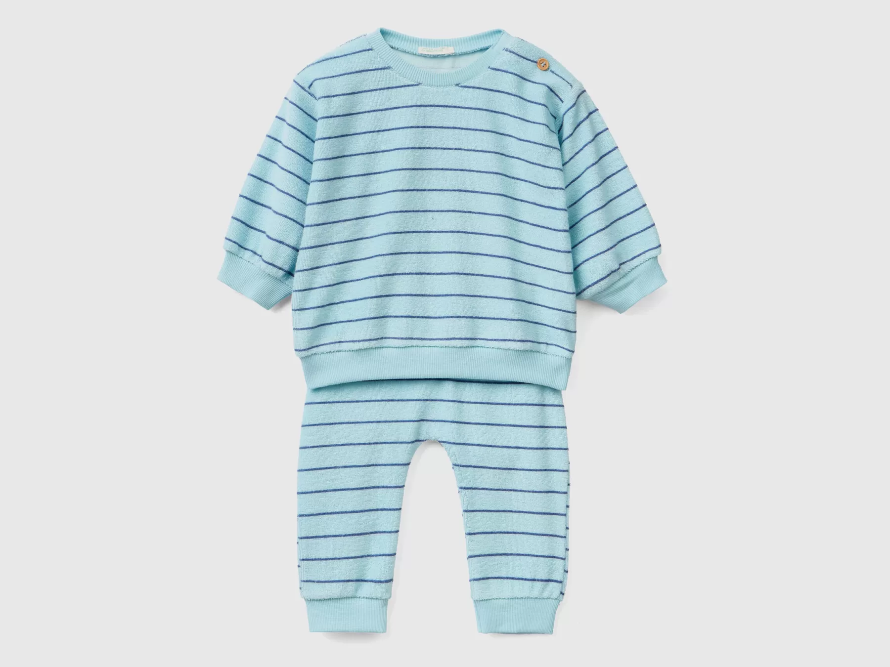 Benetton Completo Coordinato In Spugna Azzurro Cheap