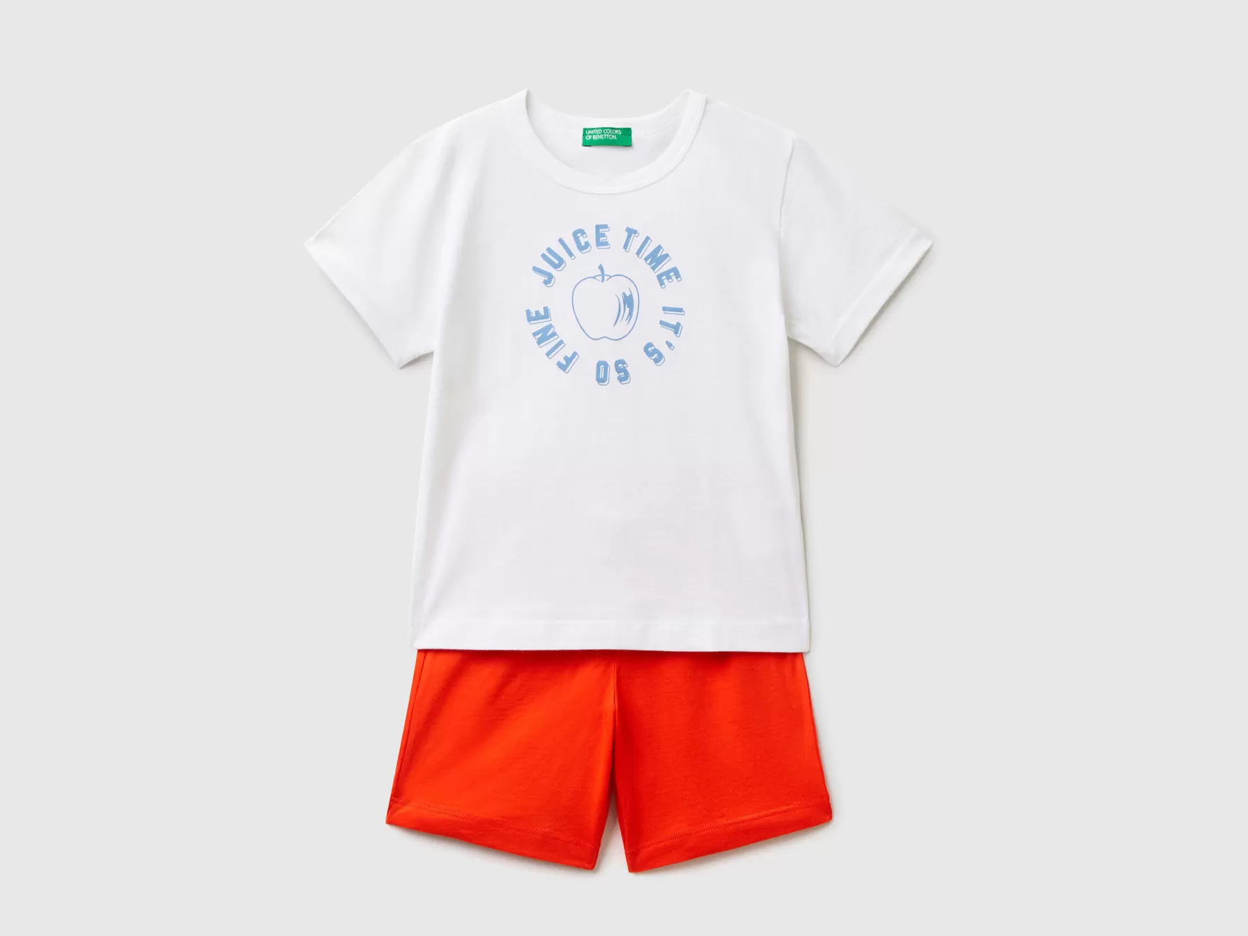 Benetton Completo Maglietta E Shorts Bianco Hot