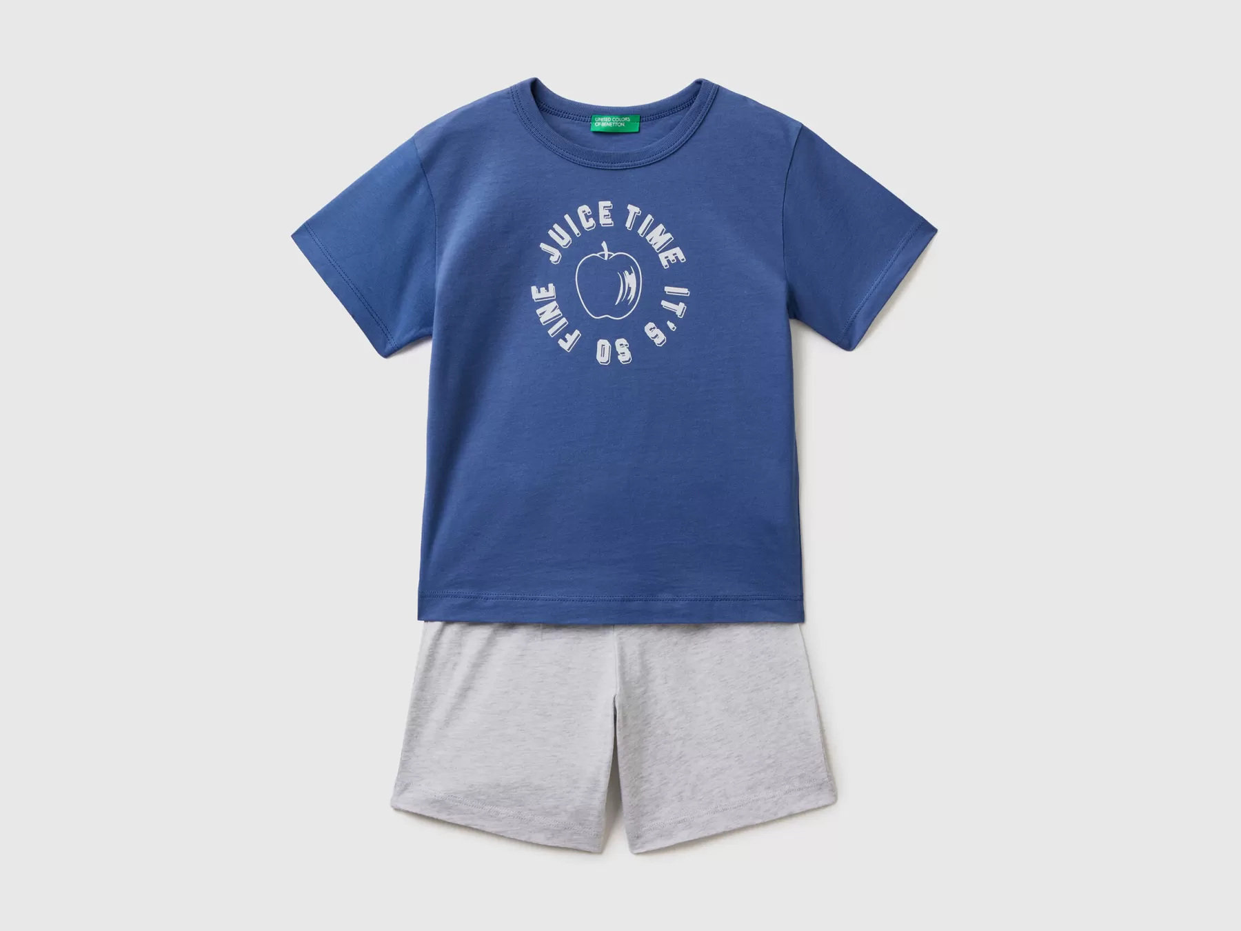 Benetton Completo Maglietta E Shorts Bluette Sale