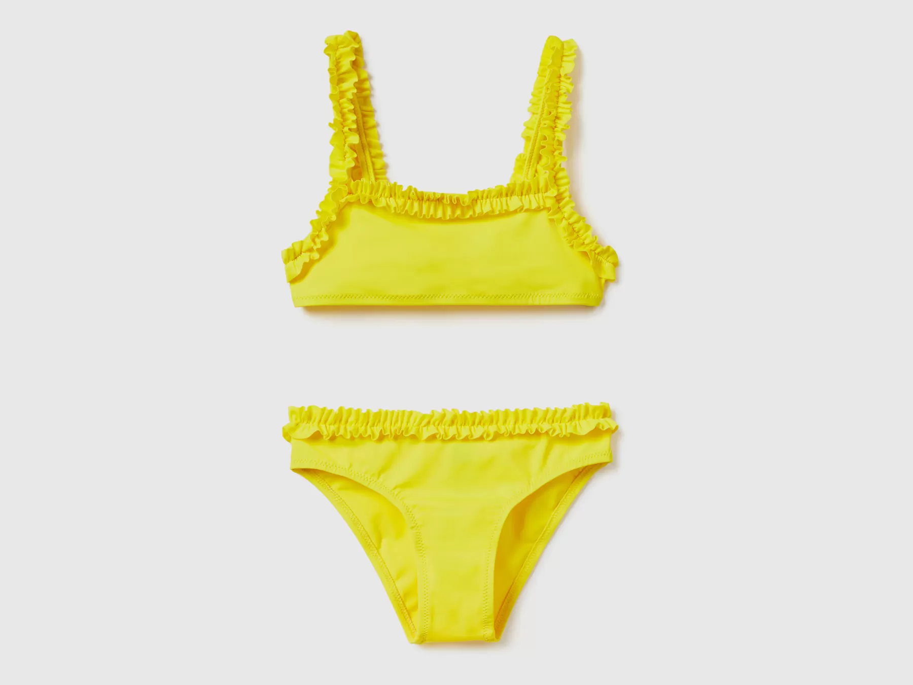 Benetton Costume Bikini Con Balze In Econyl® Giallo Best Sale