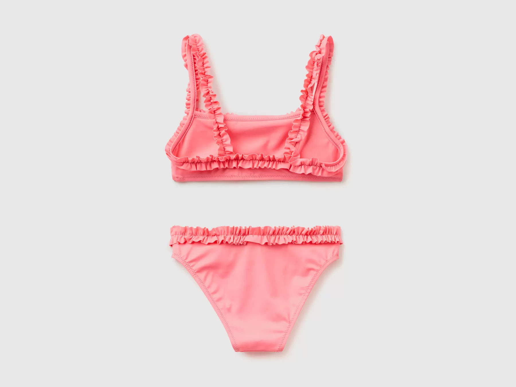 Benetton Costume Bikini Con Balze In Econyl® Rosa Hot