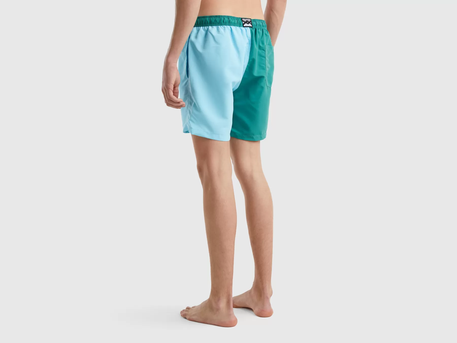 Benetton Costume Boxer Color Block Verde Hot