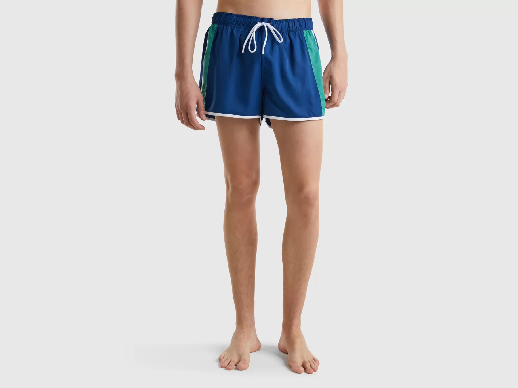 Benetton Costume Boxer Con Bande Laterali Blu Scuro Hot