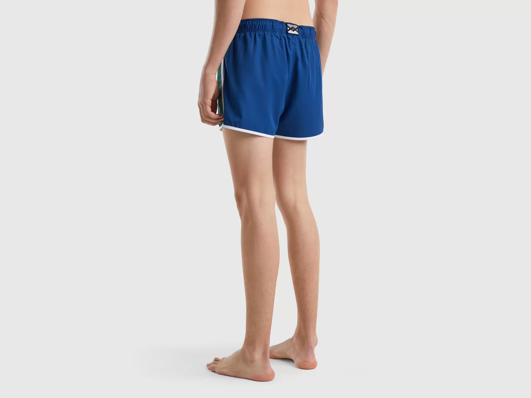 Benetton Costume Boxer Con Bande Laterali Blu Scuro Hot