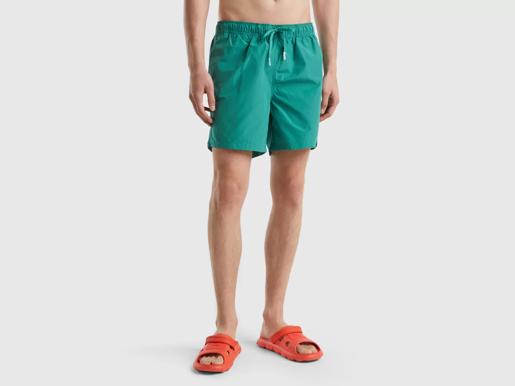 Benetton Costume Boxer In Misto Cotone Riciclato Verde Scuro Sale