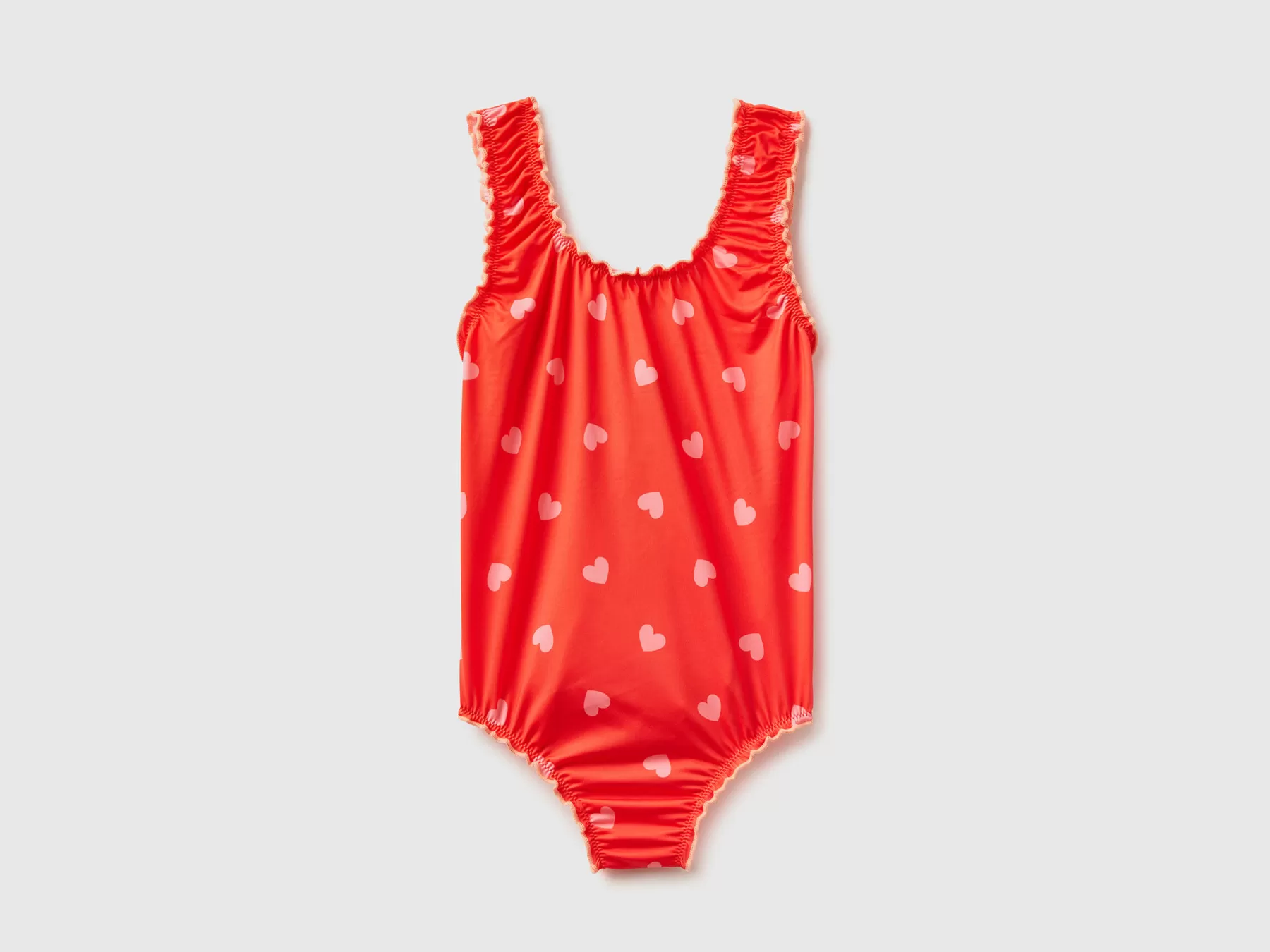 Benetton Costume Intero A Cuori Rosso Fashion