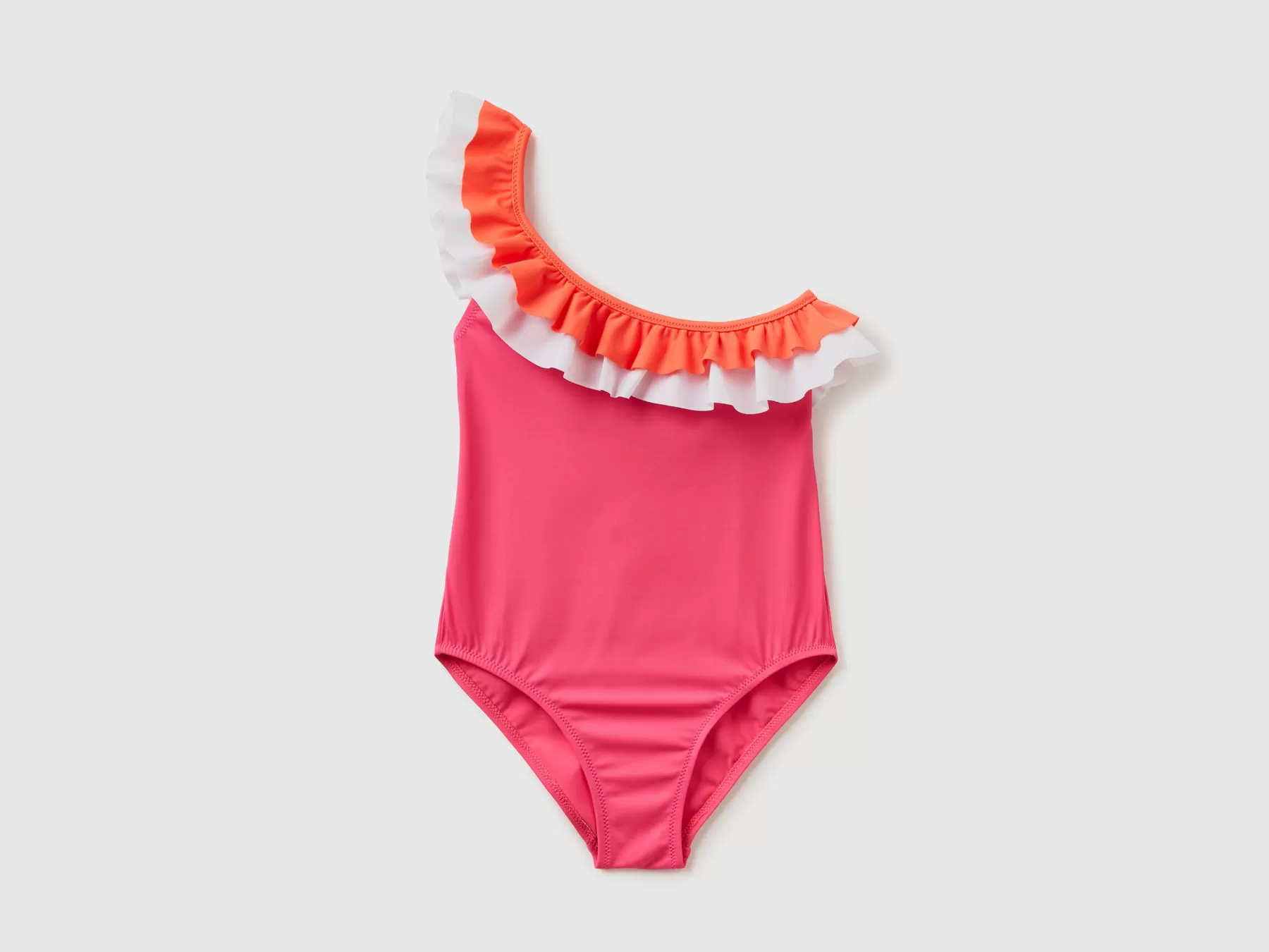 Benetton Costume Intero Monospalla In Econyl® Fucsia Hot