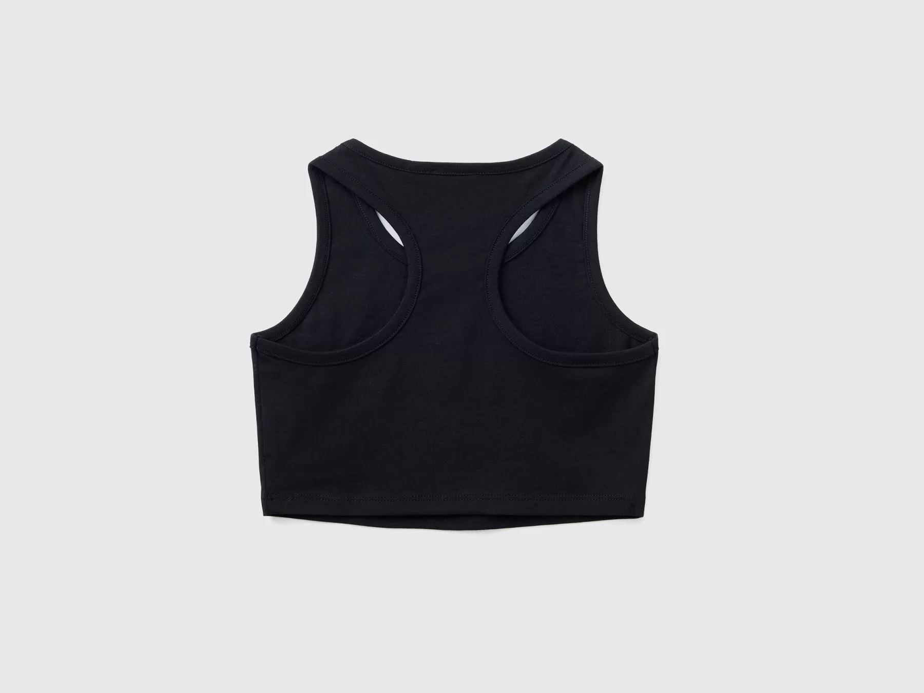 Benetton Crop Top Con Stampa Nero New