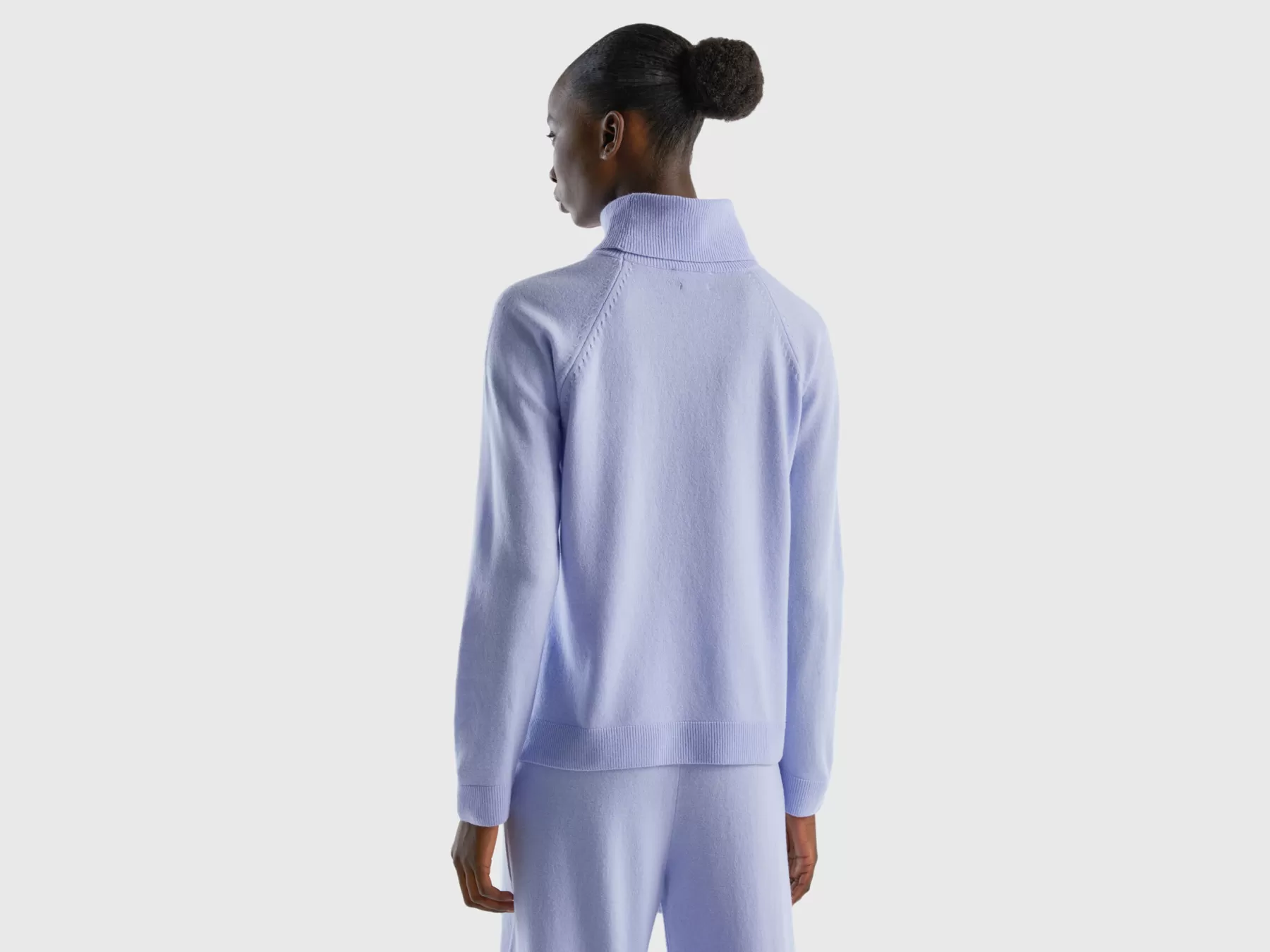 Benetton Dolcevita Azzurro Chiaro In Misto Lana E Cashmere Lavanda Cheap