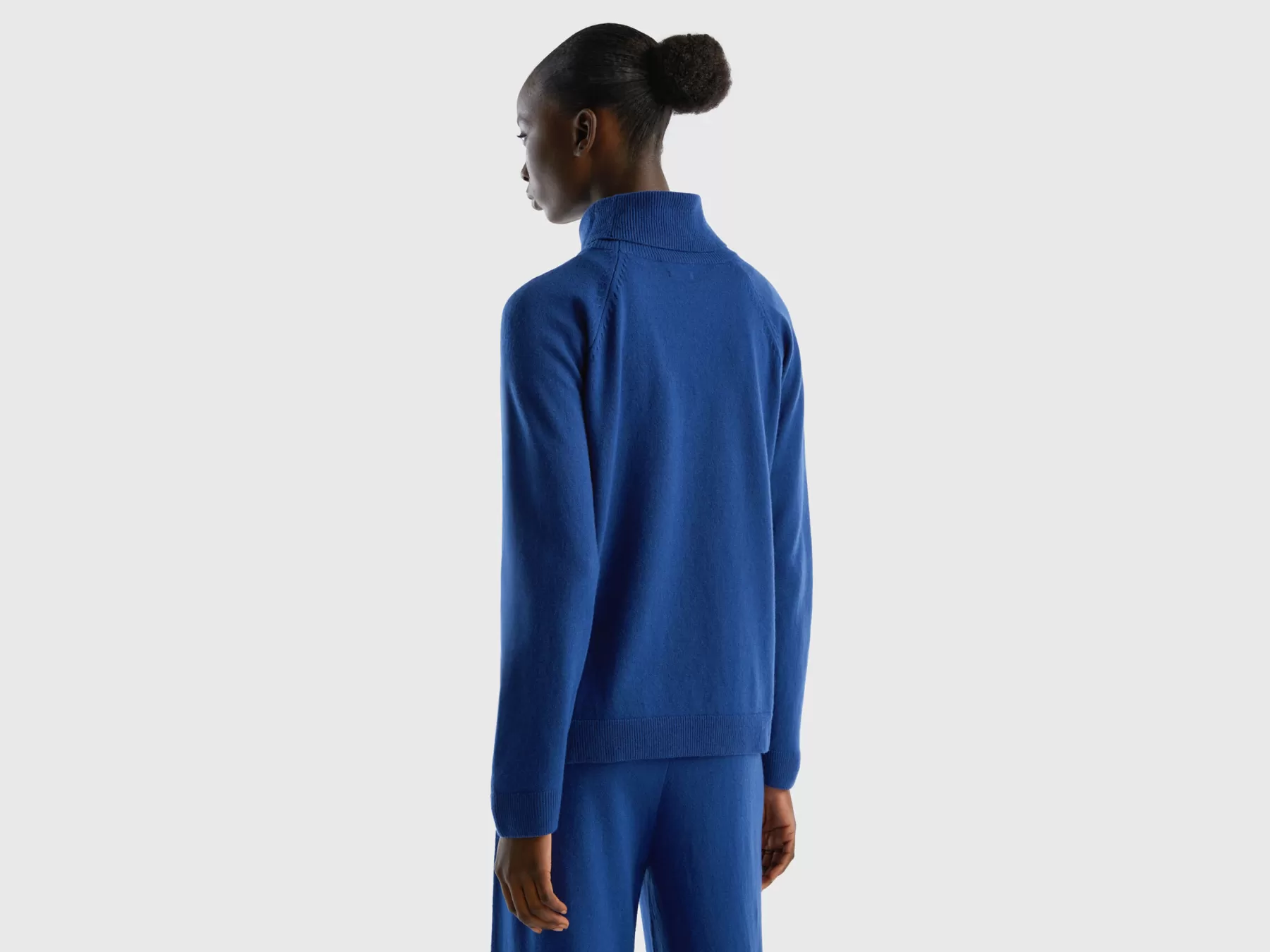 Benetton Dolcevita Blu Notte In Misto Lana E Cashmere Blu Scuro Sale