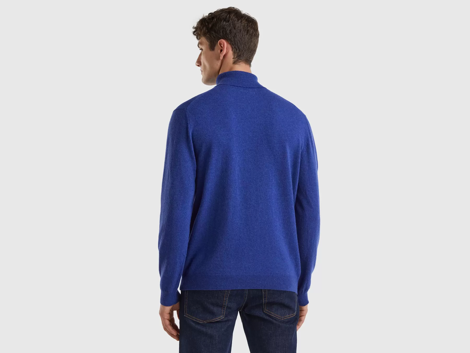 Benetton Dolcevitain Pura Lana Merino Blu Clearance