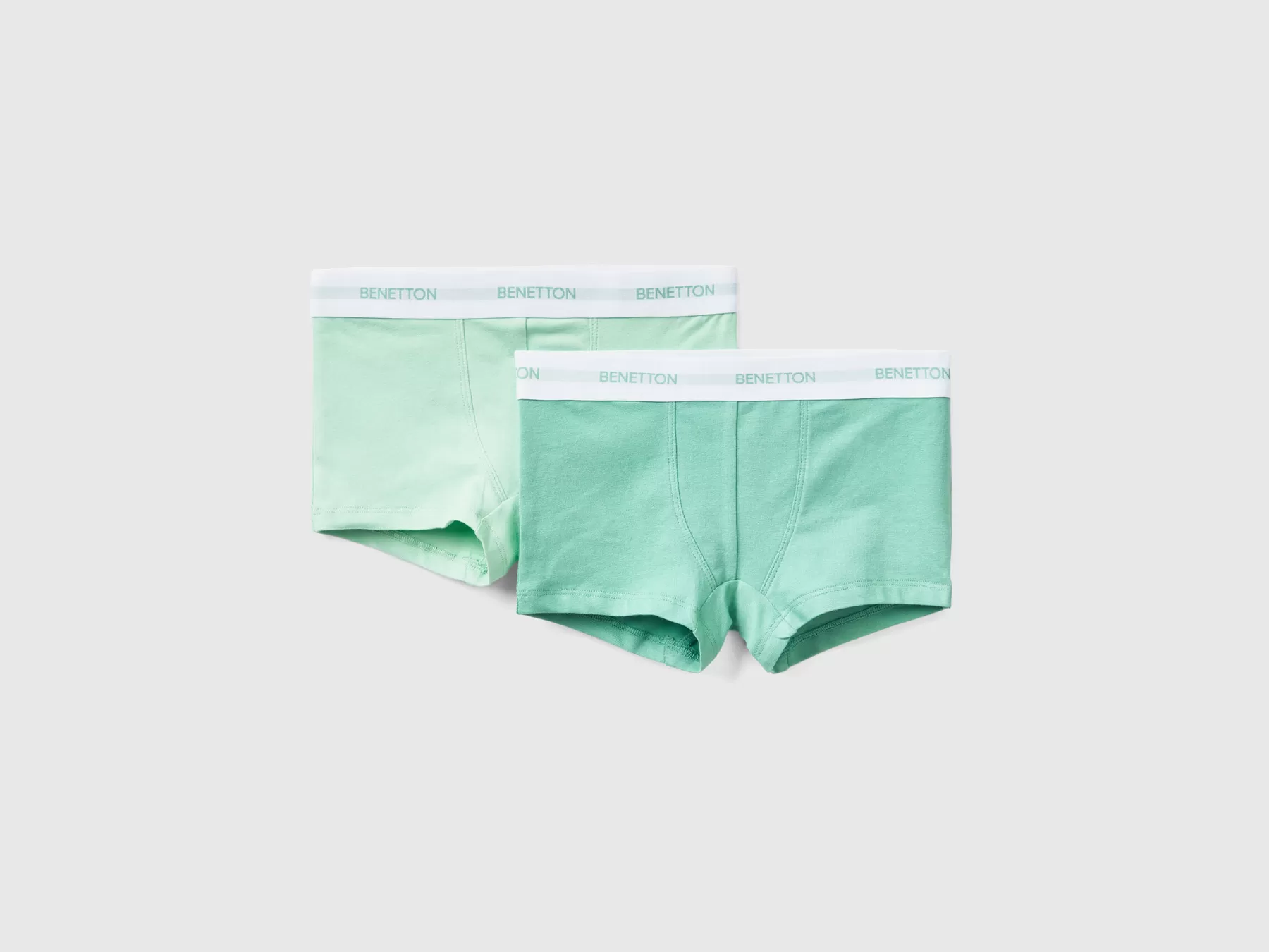 Benetton Due Boxer Con Elastico Logato Verde Outlet